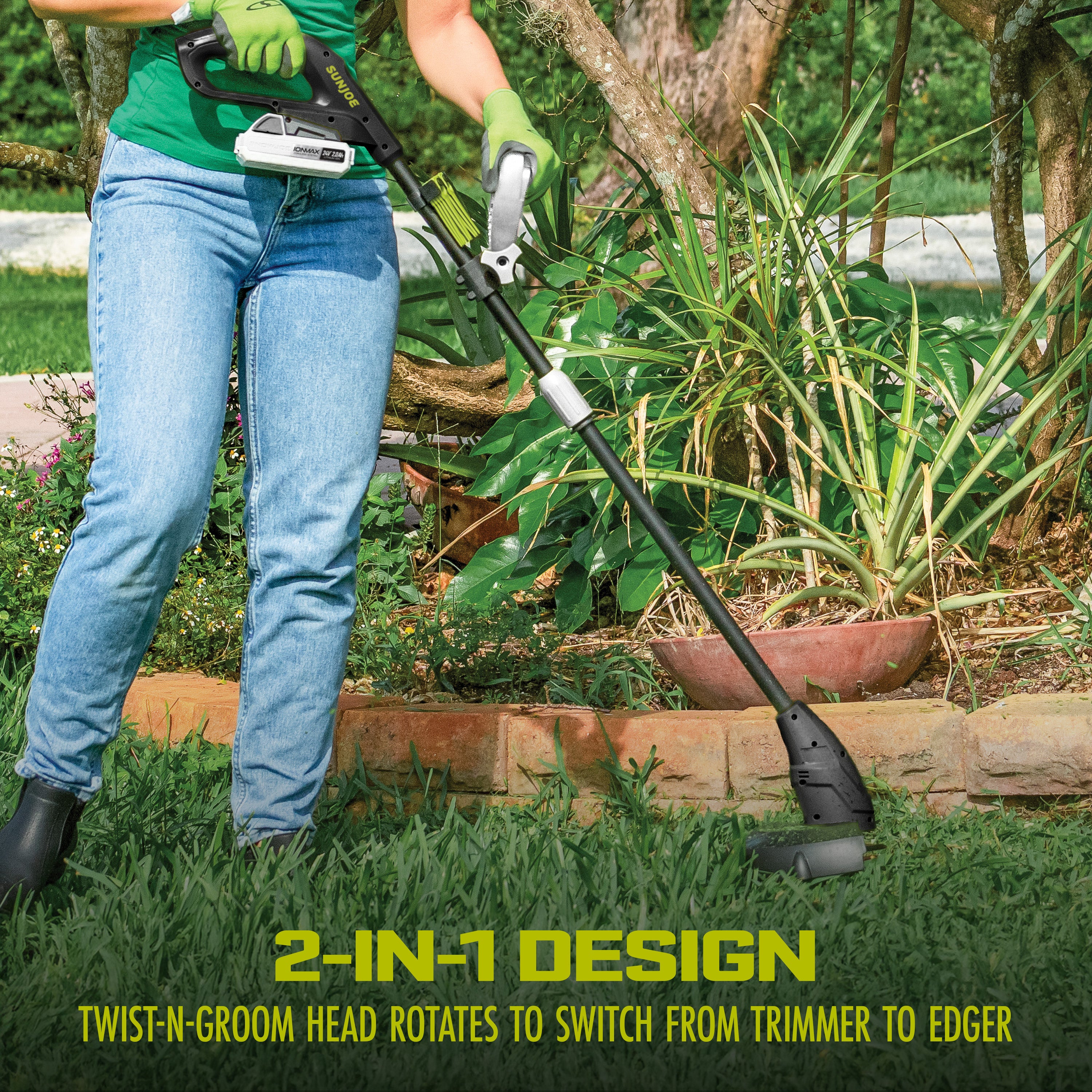 Sun Joe IONMAX Cordless Leaf Blower, Grass and Hedge Trimmer Kit (Open Box)