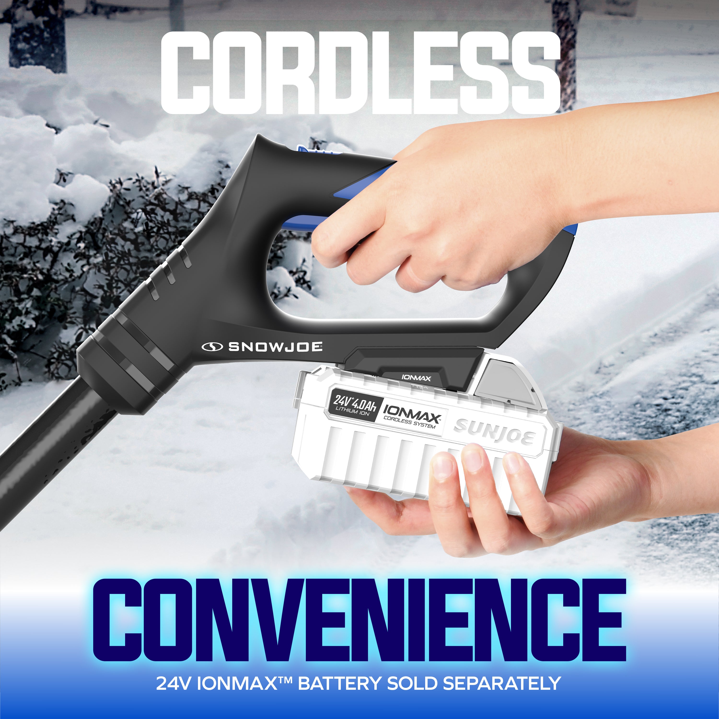 Snow Joe 24V Cordless Snow Shovel for Driveway Winter Snow Removal, 24V-SS13-CT