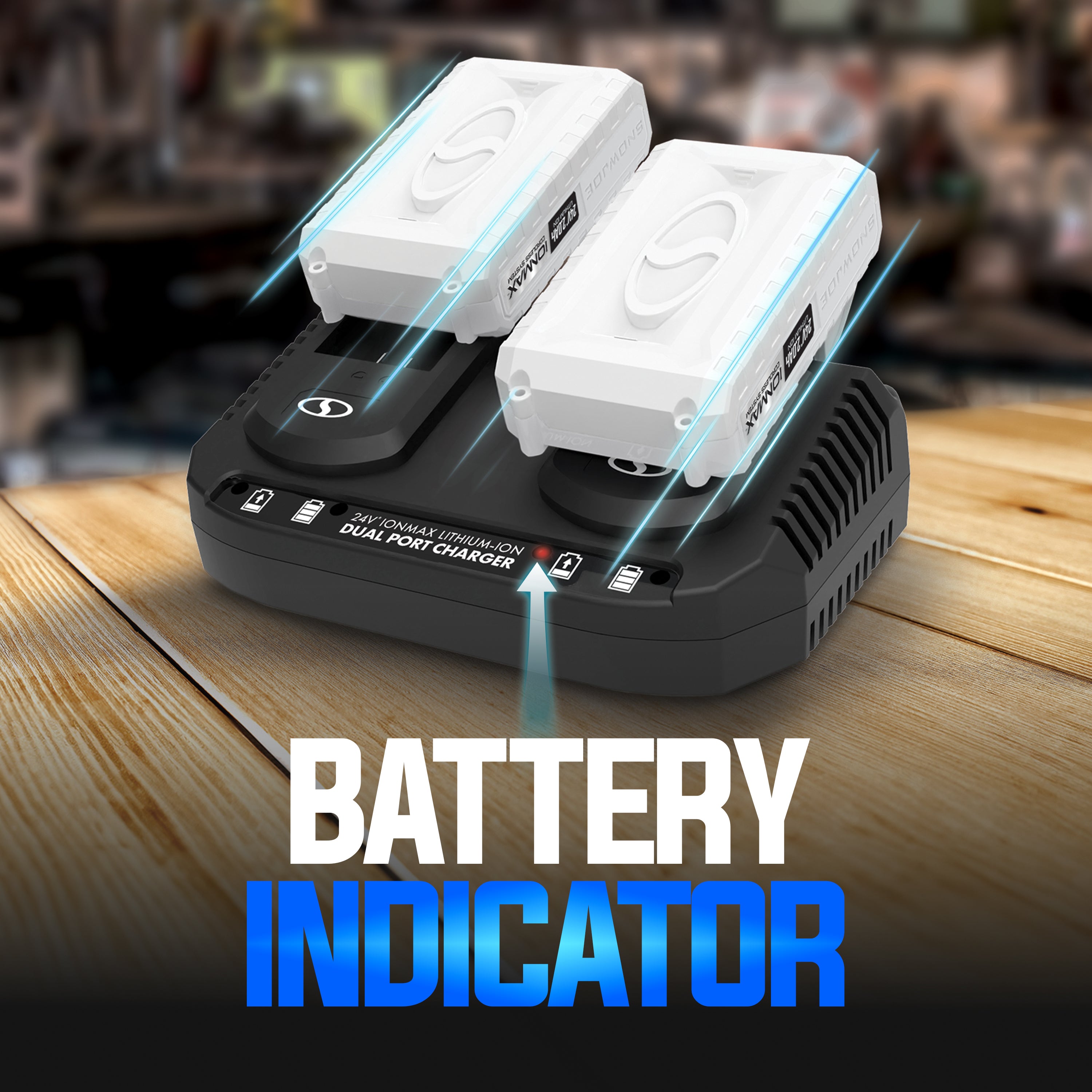 Snow Joe 24V IONMAX Dual Port Quick Charge Docking Station Charger, 24VCHRG-DPC