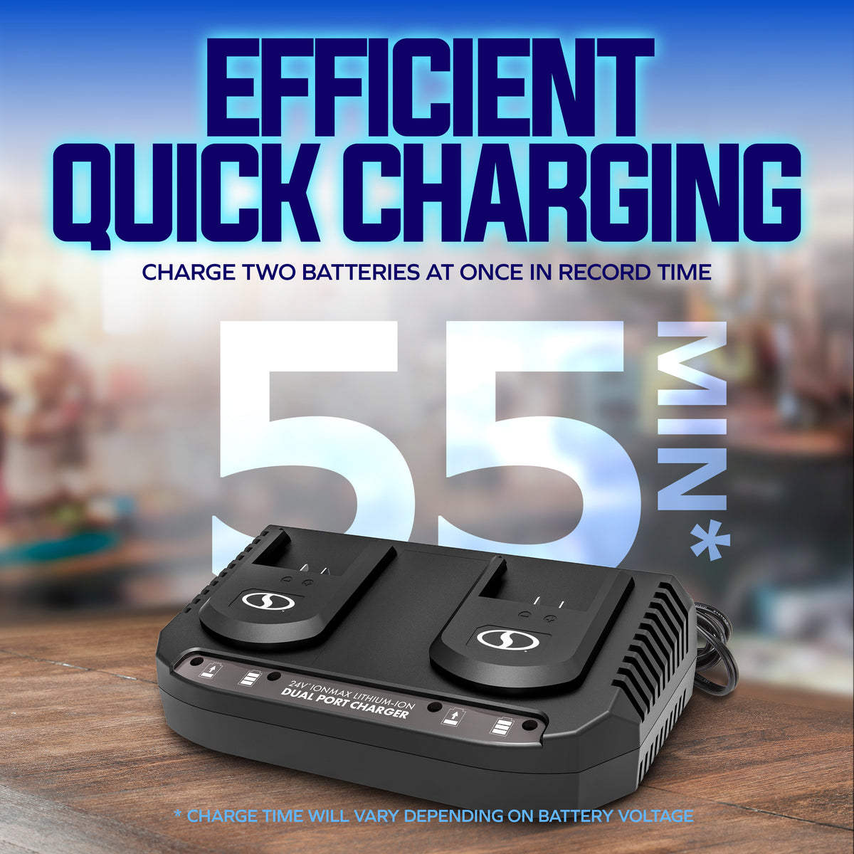 Snow Joe 24V IONMAX Dual Port Quick Charge Docking Station Charger, 24VCHRG-DPC