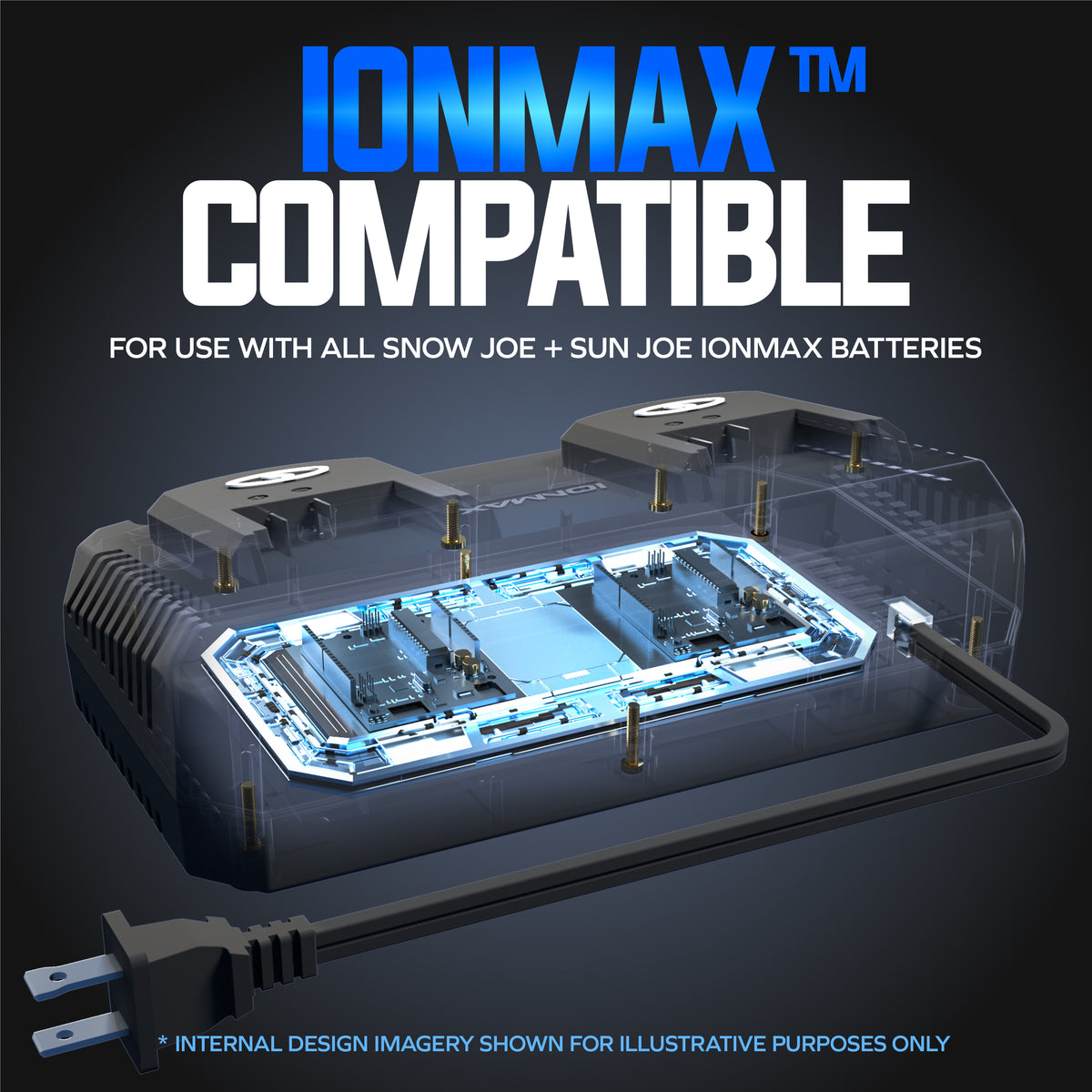 Snow Joe 24V IONMAX Dual Port Quick Charge Docking Station Charger, 24VCHRG-DPC