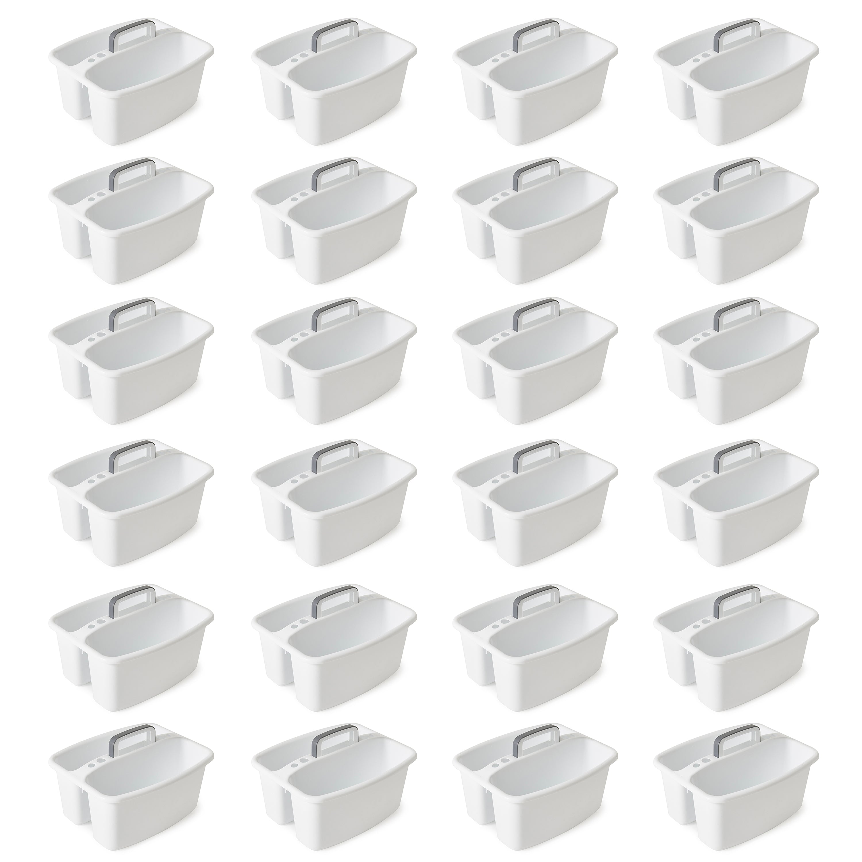 Gracious Living Large Home Divided Storage Tote Caddy w/ Carry Handle (24 Pack) - VMInnovations