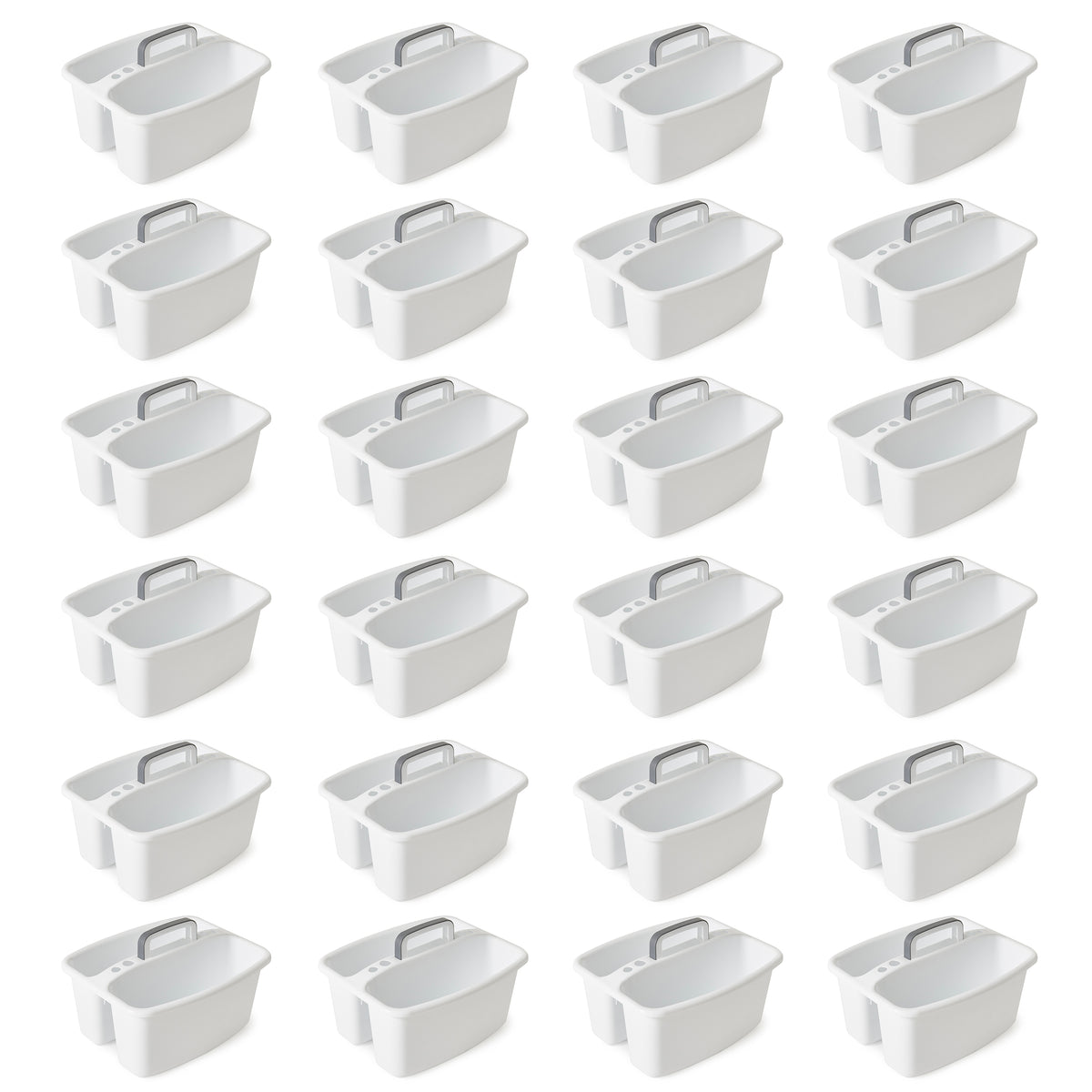 Gracious Living Large Home Divided Storage Tote Caddy w/ Carry Handle (24 Pack)
