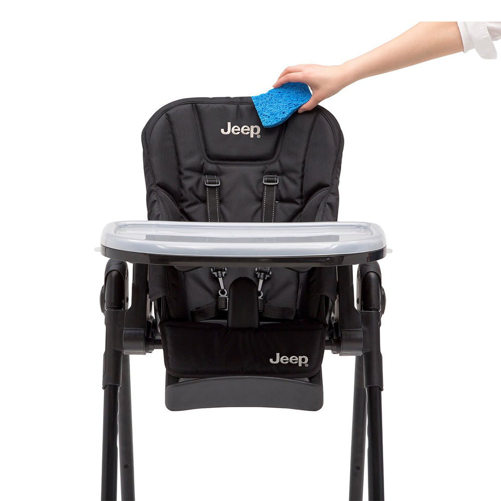 Jeep Convertible Foldable High Chair for Babies and Toddlers, Black (Open Box)