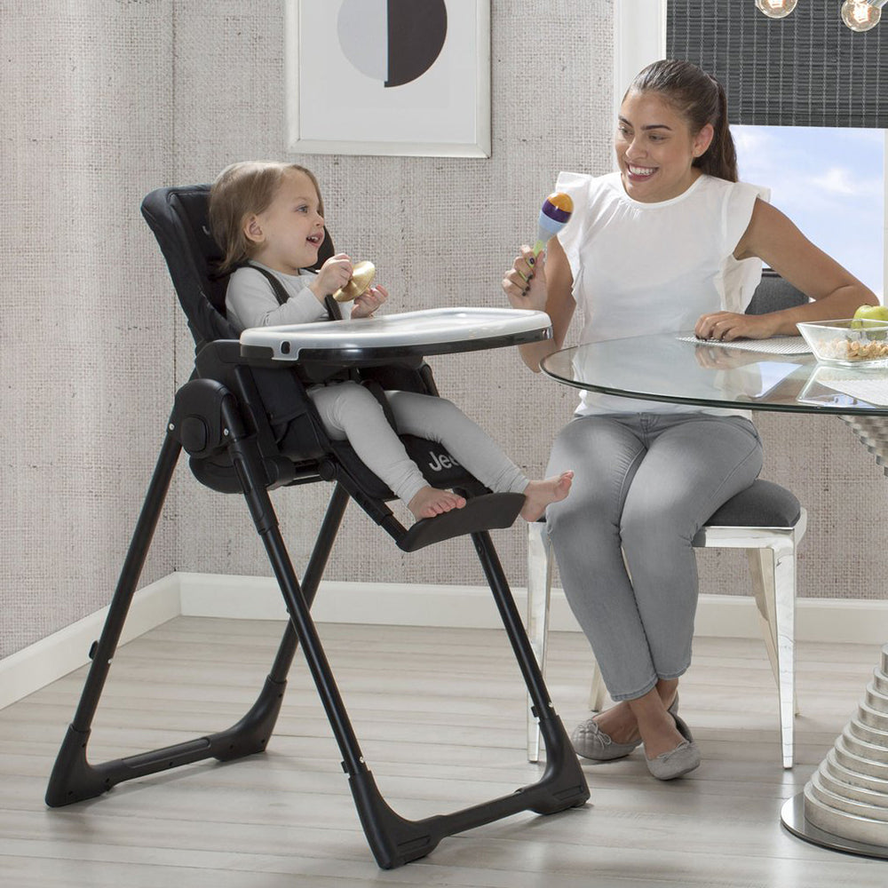 Jeep Convertible Foldable High Chair for Babies and Toddlers, Black (Open Box)