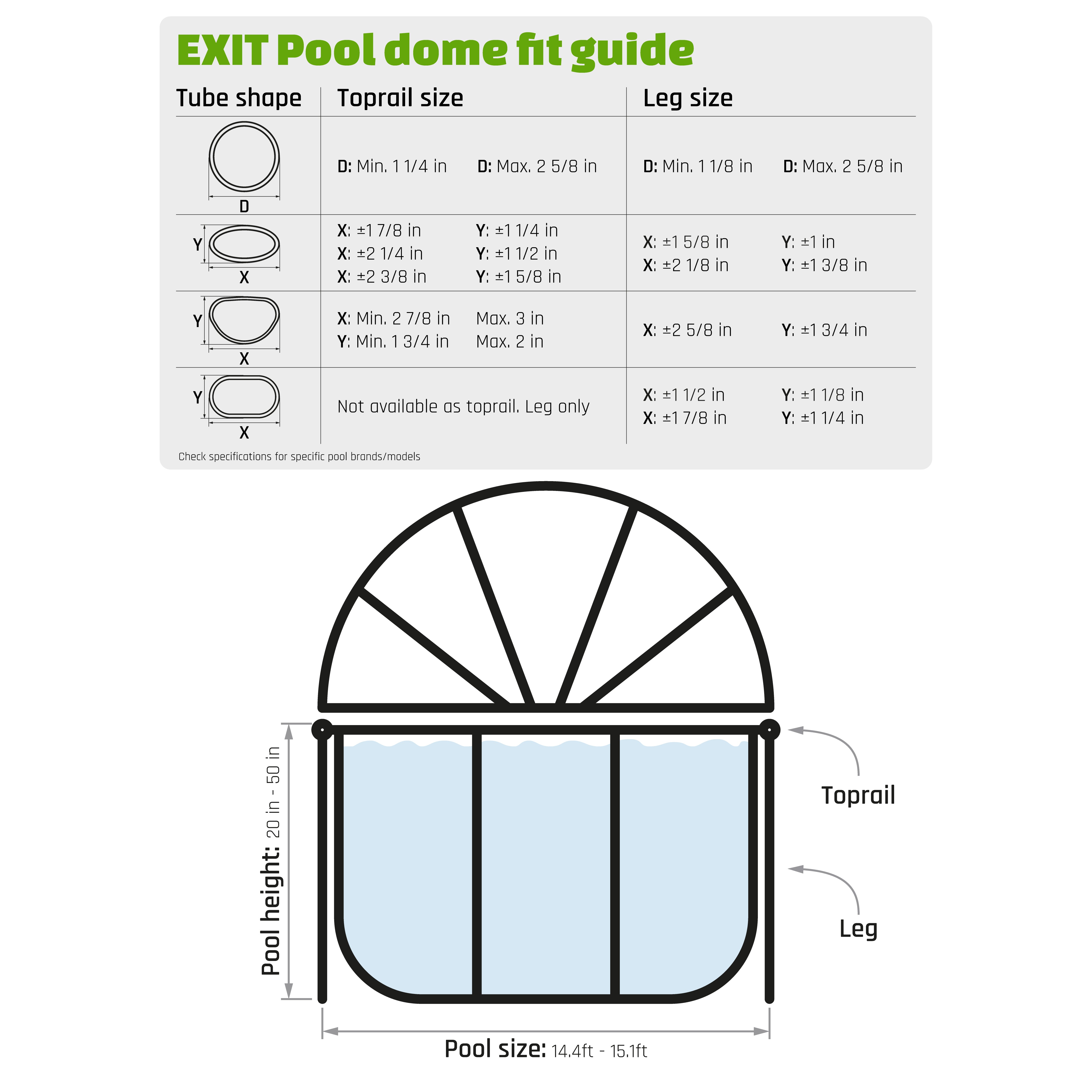 EXIT Toys 15 Foot Round Multifunctional Cover Dome Enclosure for Outdoor Pools