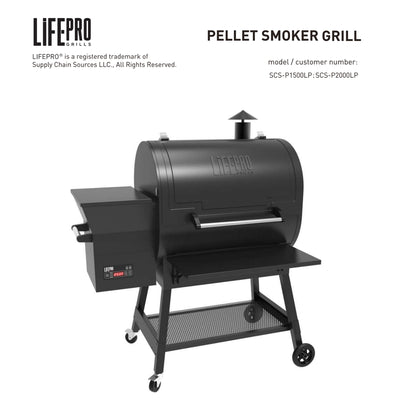 LifePro SCSP2000LP 2000 Square Inch Barrel Precision Wood Pellet Smoker Grill