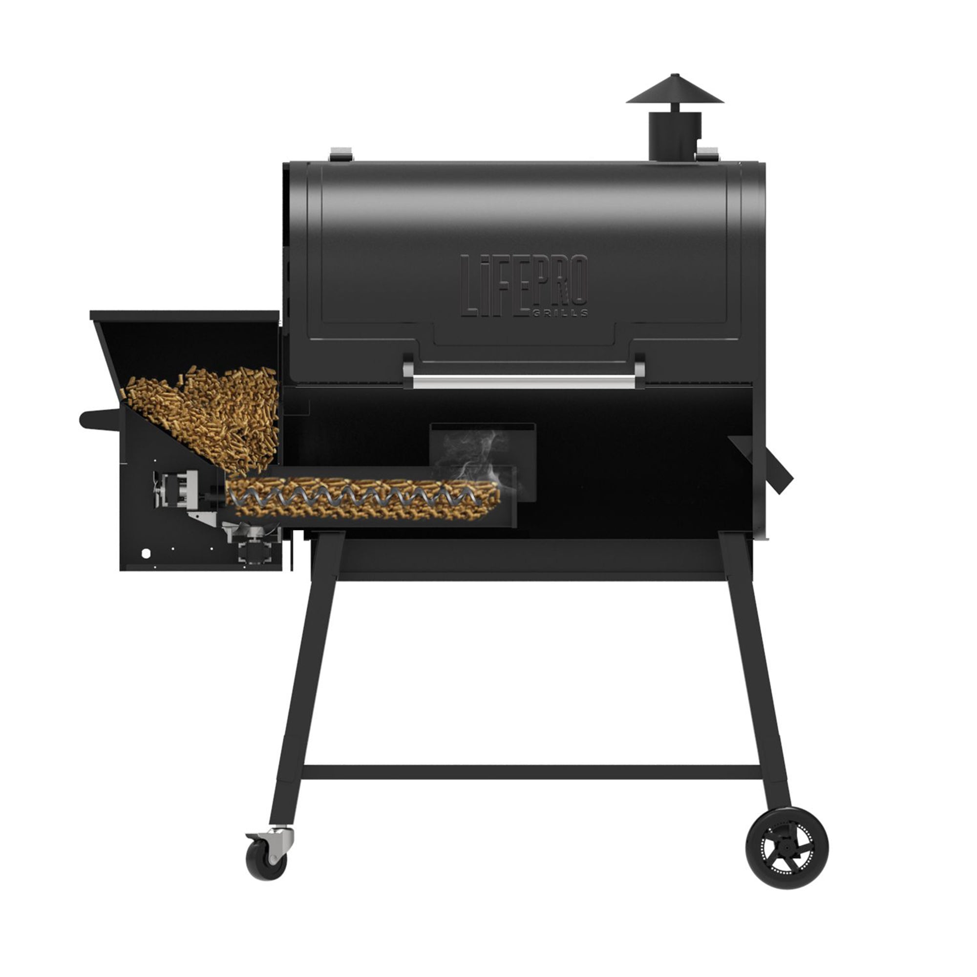 LifePro SCSP1500LP 1500 Square Inch Barrel Precision Wood Pellet Smoker Grill - VMInnovations