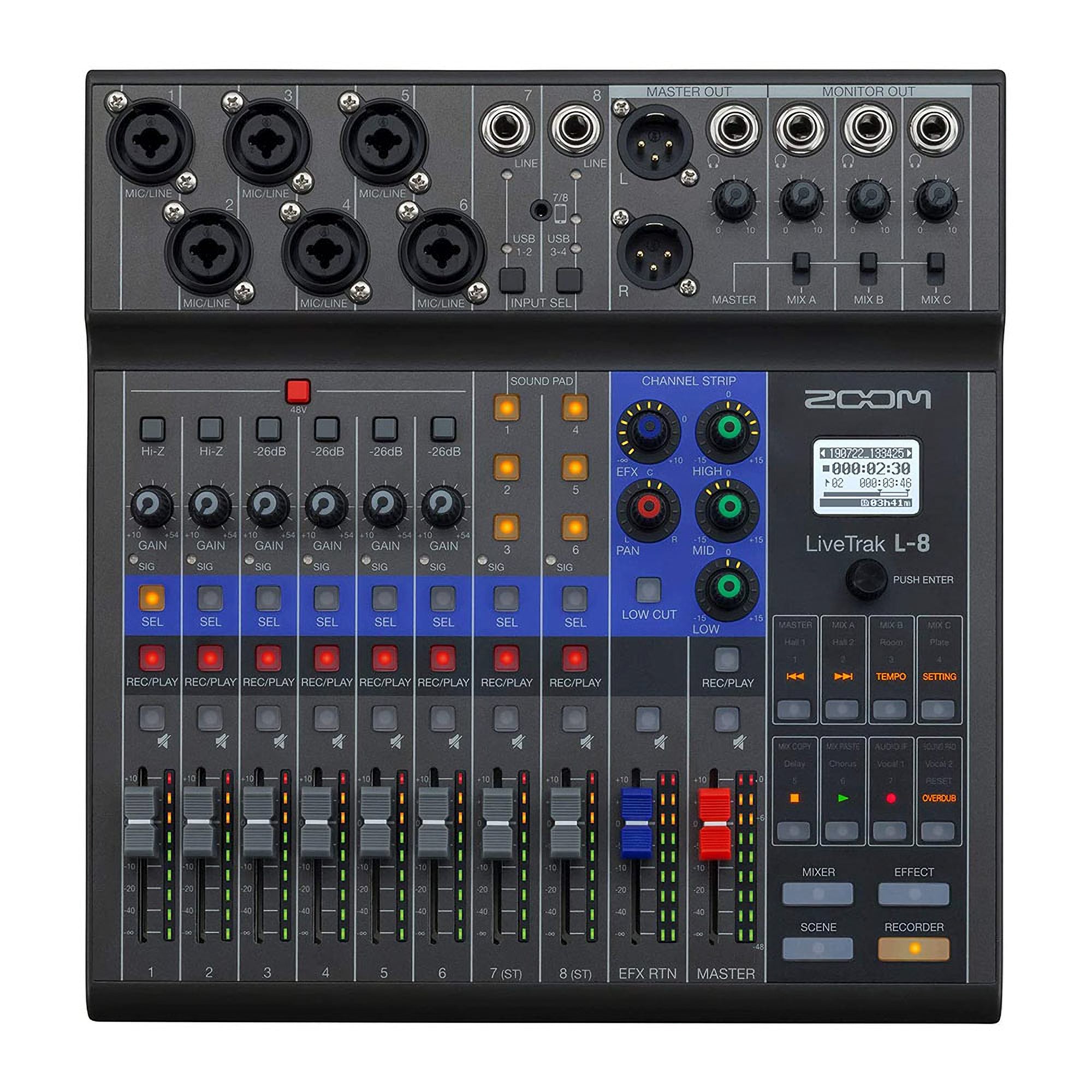 Zoom LiveTrak Digital Audio Recorder Mixer & Zeikos Hard Shell Storage Case