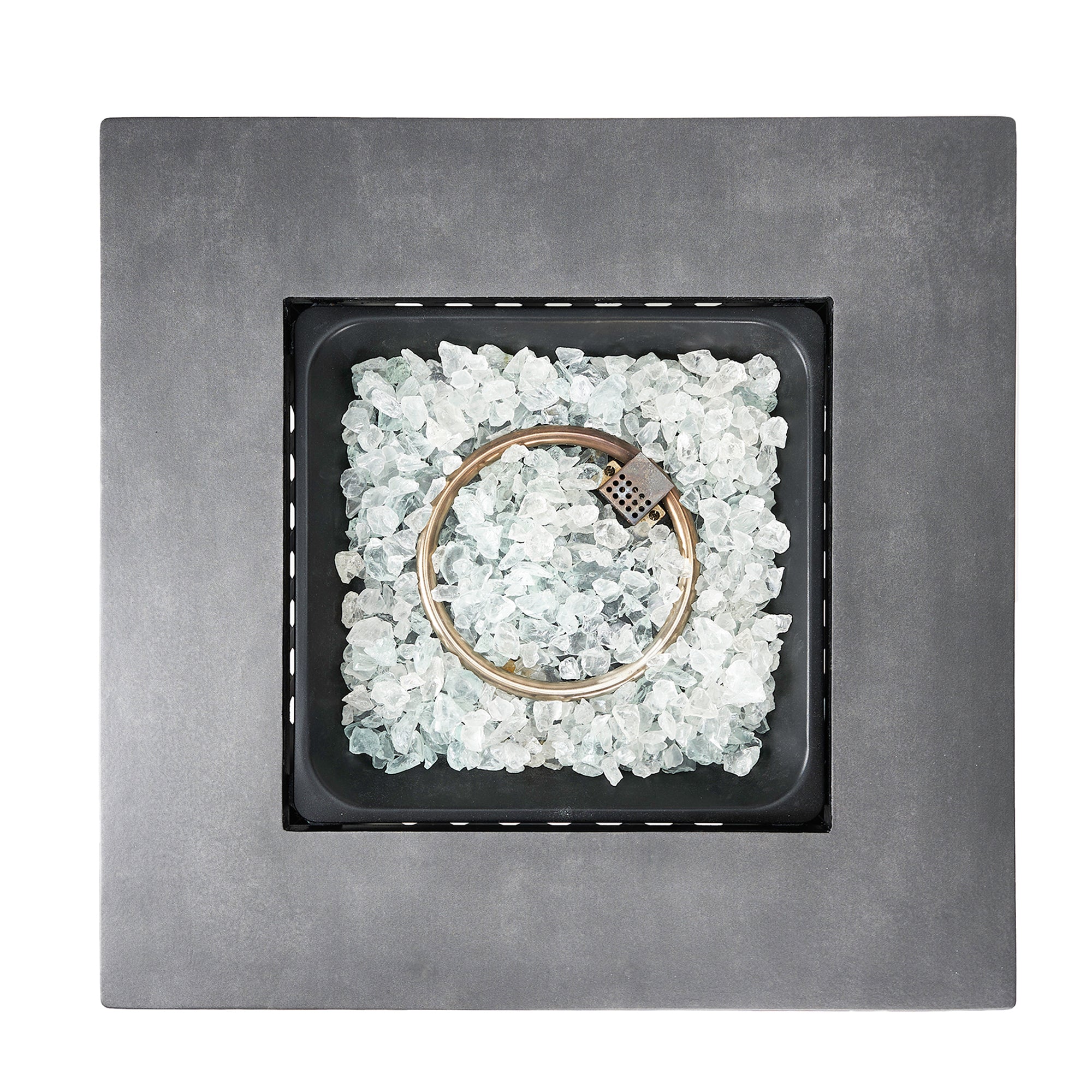 Charles 30 Inch Square Outdoor UV Printed LP Gas Fire Pit? Table (Open Box) - VMInnovations