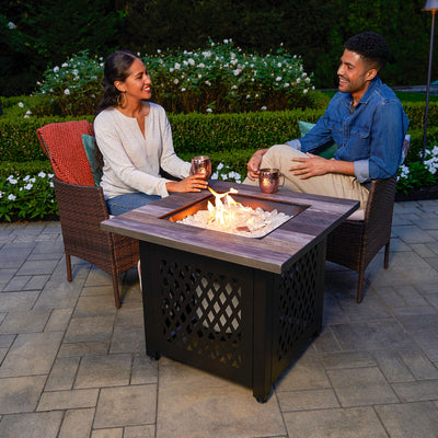 Endless Summer 30" Nate Square Outdoor UV Printed Gas Fire Pit Table (Open Box)