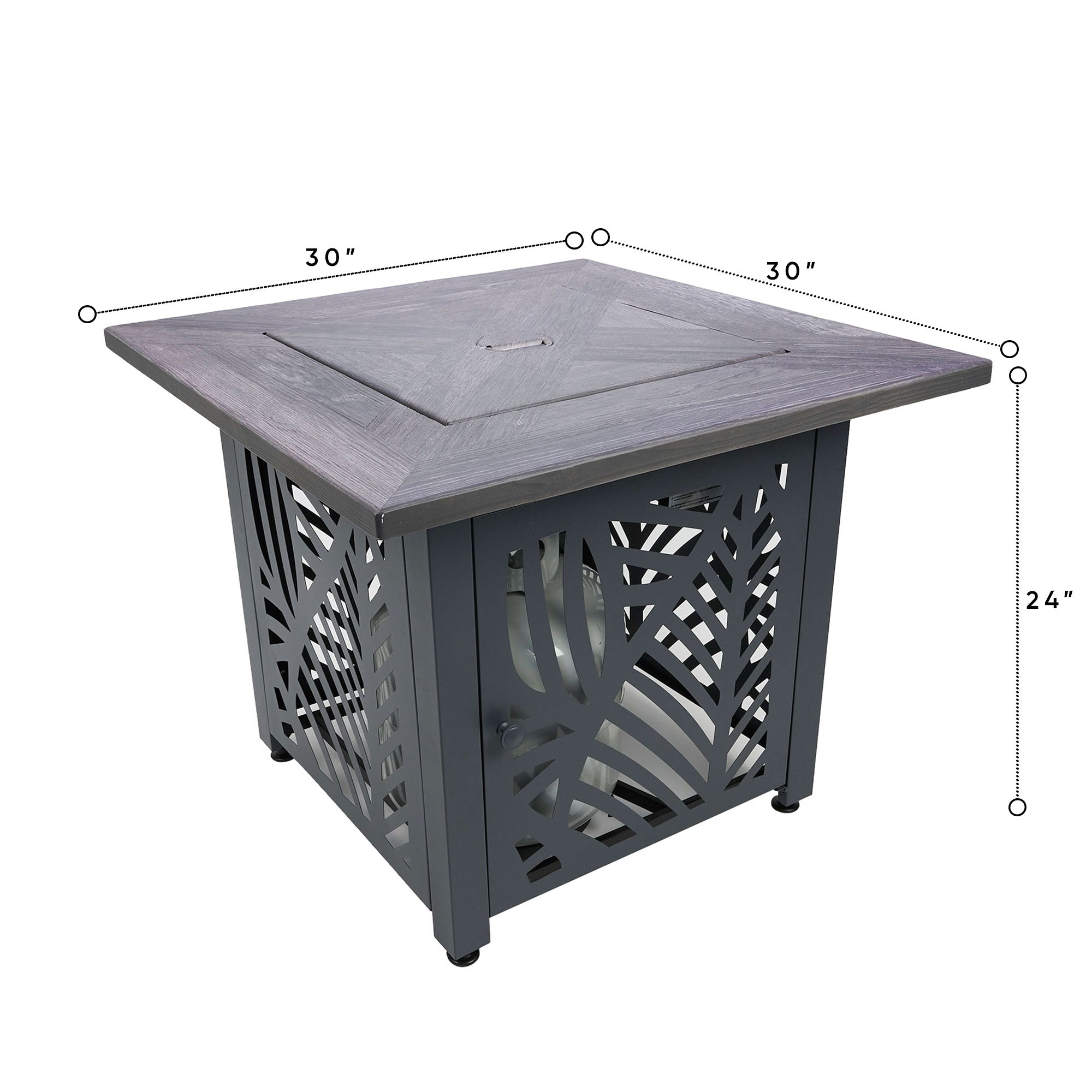 Endless Summer Lindsey 30 Inch Square Outdoor UV Printed LP Gas Fire Pit (Used) - VMInnovations