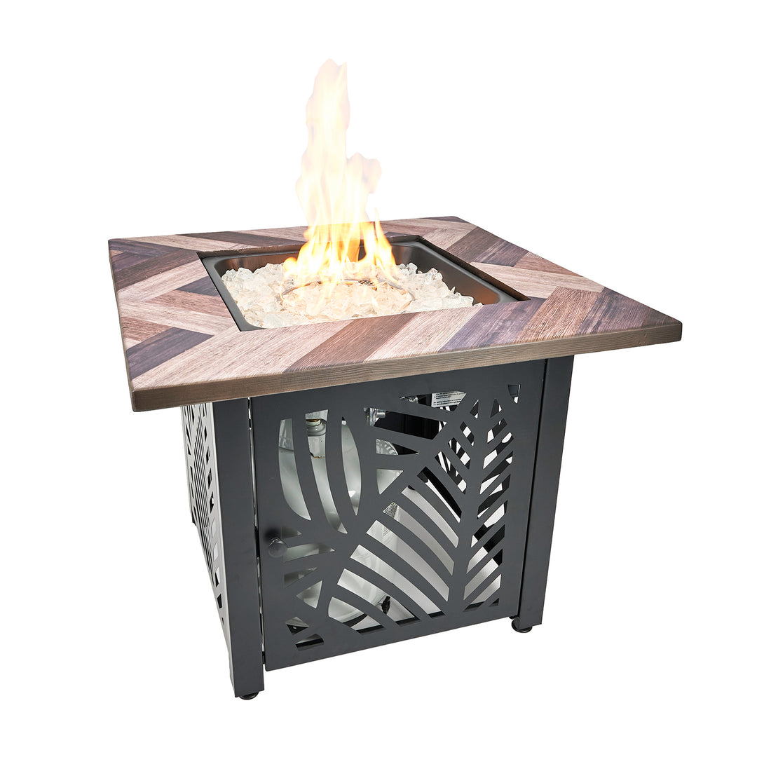 Endless Summer Darby 30" Square Outdoor UV Printed Gas Fire Pit/Table (Open Box) - VMInnovations