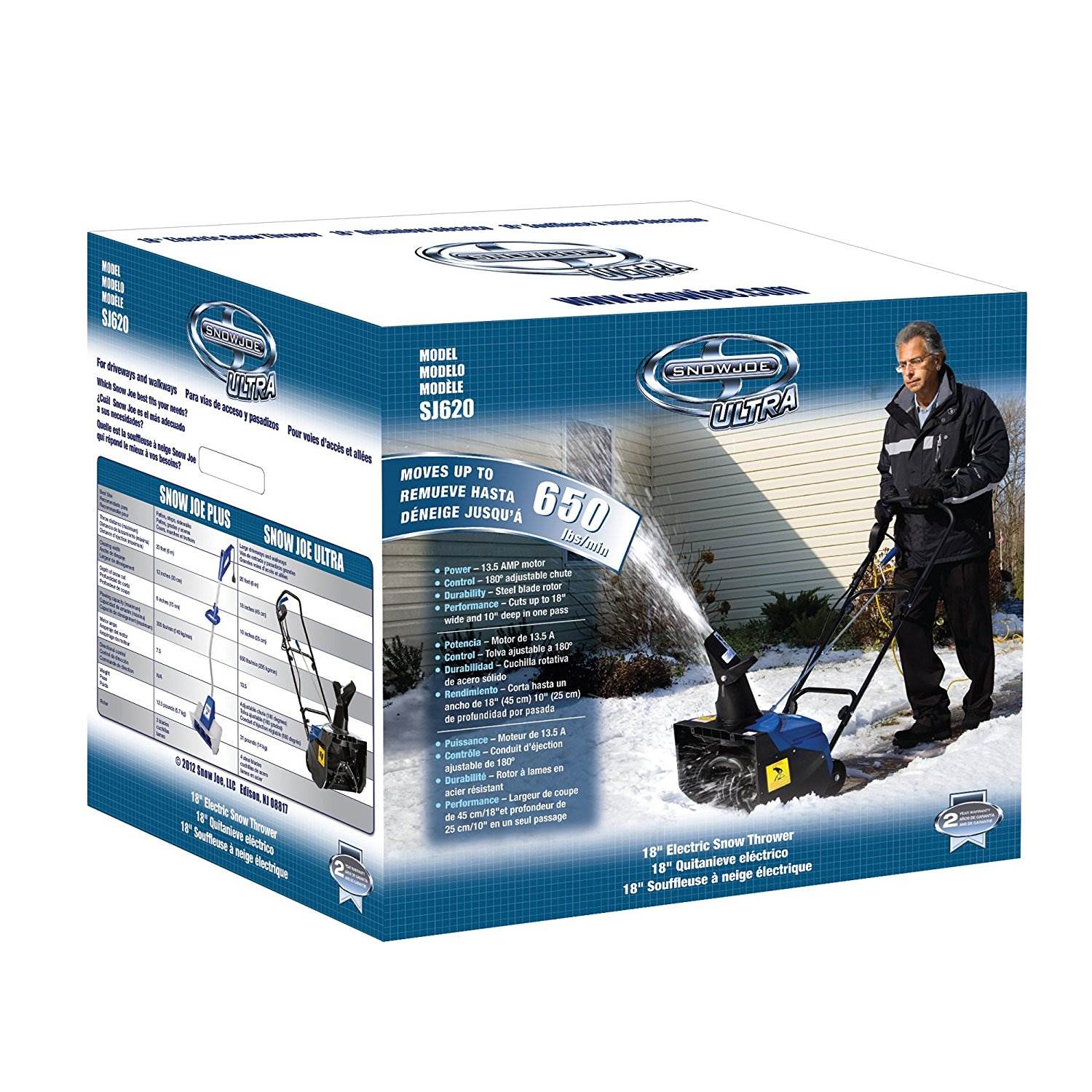 Snow Joe Ultra SJ620 13 Amp Electric Snow Blower - Open Box