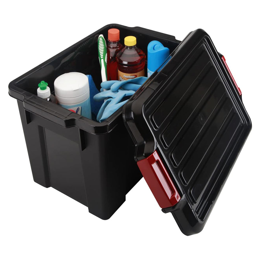 IRIS USA 21 Quart Heavy Duty Latching Storage Totes w/Reinforced Lids (4 Pack)