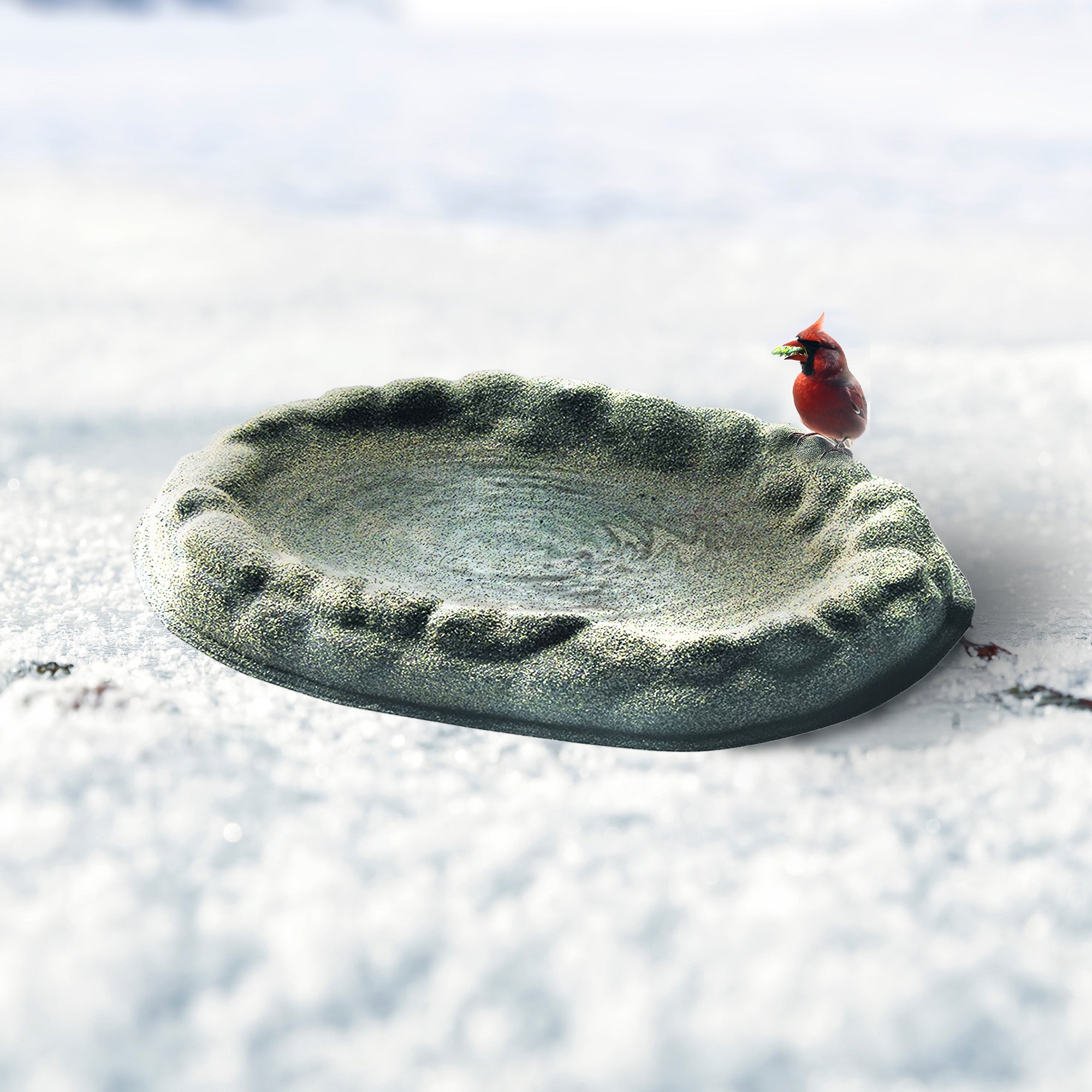 Farm Innovators FS-1 Four Seasons Sand Coated Heated Birdbath, 70 Watt(Open Box) - VMInnovations