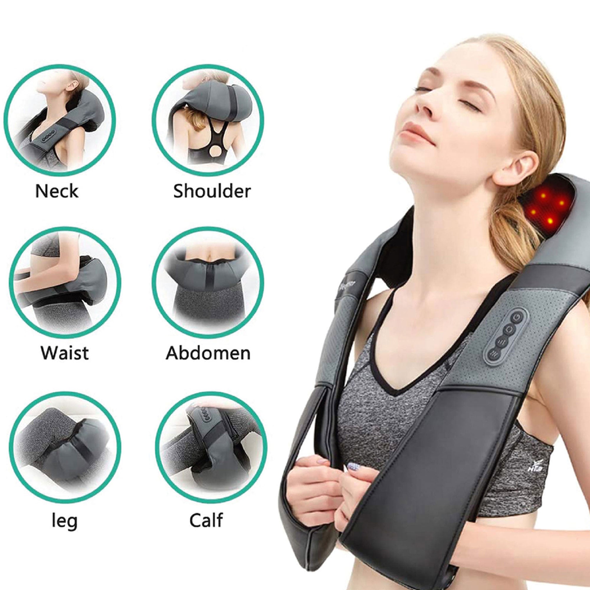 TRAKK Deep Tissue Electric Heated Neck Back Body Massage Travel Pillow (Used) - VMInnovations