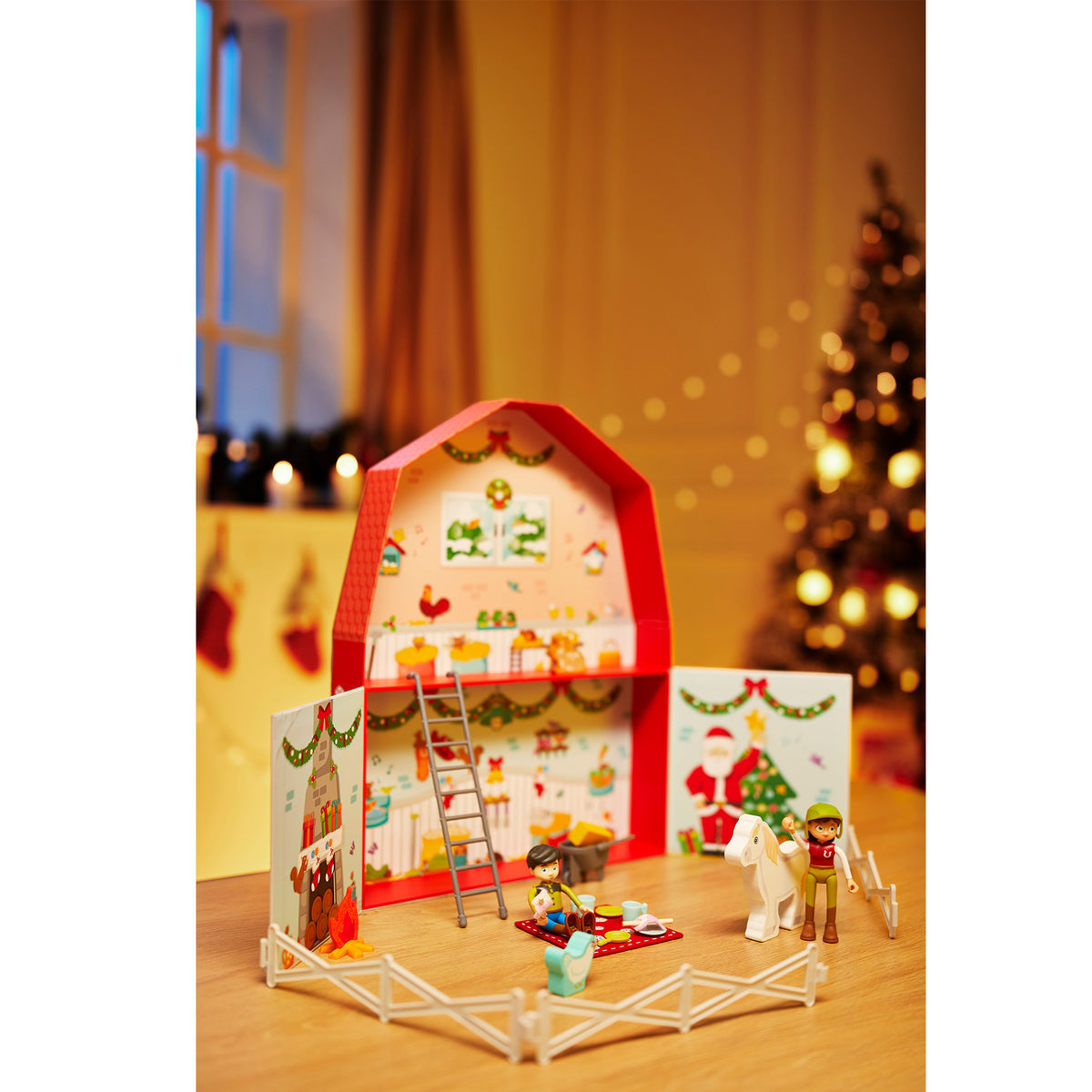 Hape Kids Wooden Pony Farm Christmas Advent Calendar Set w/24 Figures (Open Box) - VMInnovations