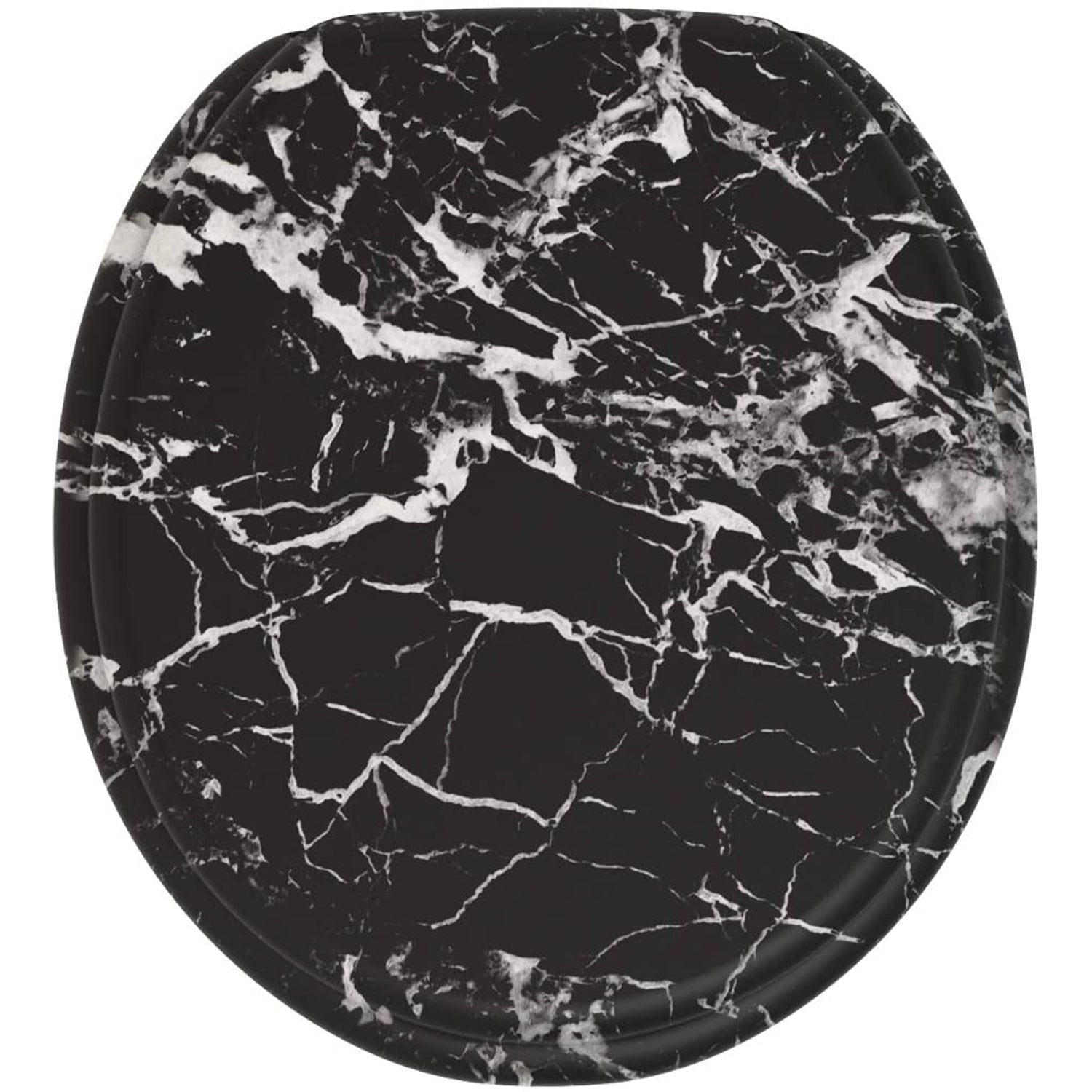 Sanilo 251 Round Soft Close Molded Wood Adjustable Toilet Seat, Marble Black - VMInnovations