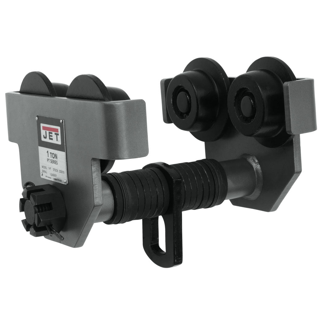 JET 252010 1 PT 1 Ton Capacity Heavy Duty Steel Plain Manual Beam Trolley System