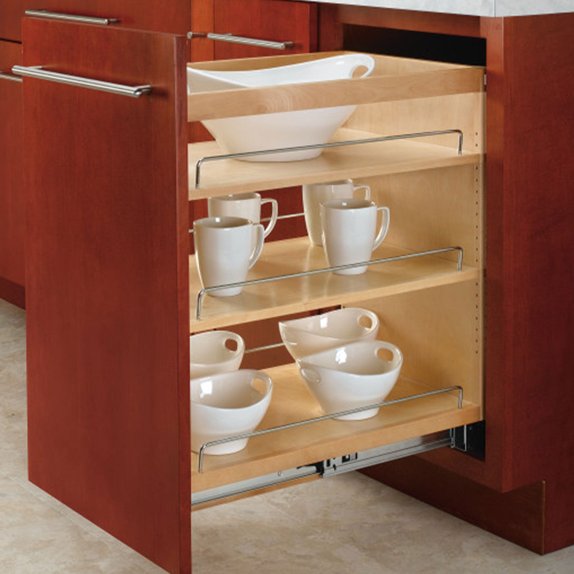 Rev-A-Shelf 14" Pullout Kitchen Cabinet Organizer Pantry Spice Rack, 448-BC-14C - VMInnovations