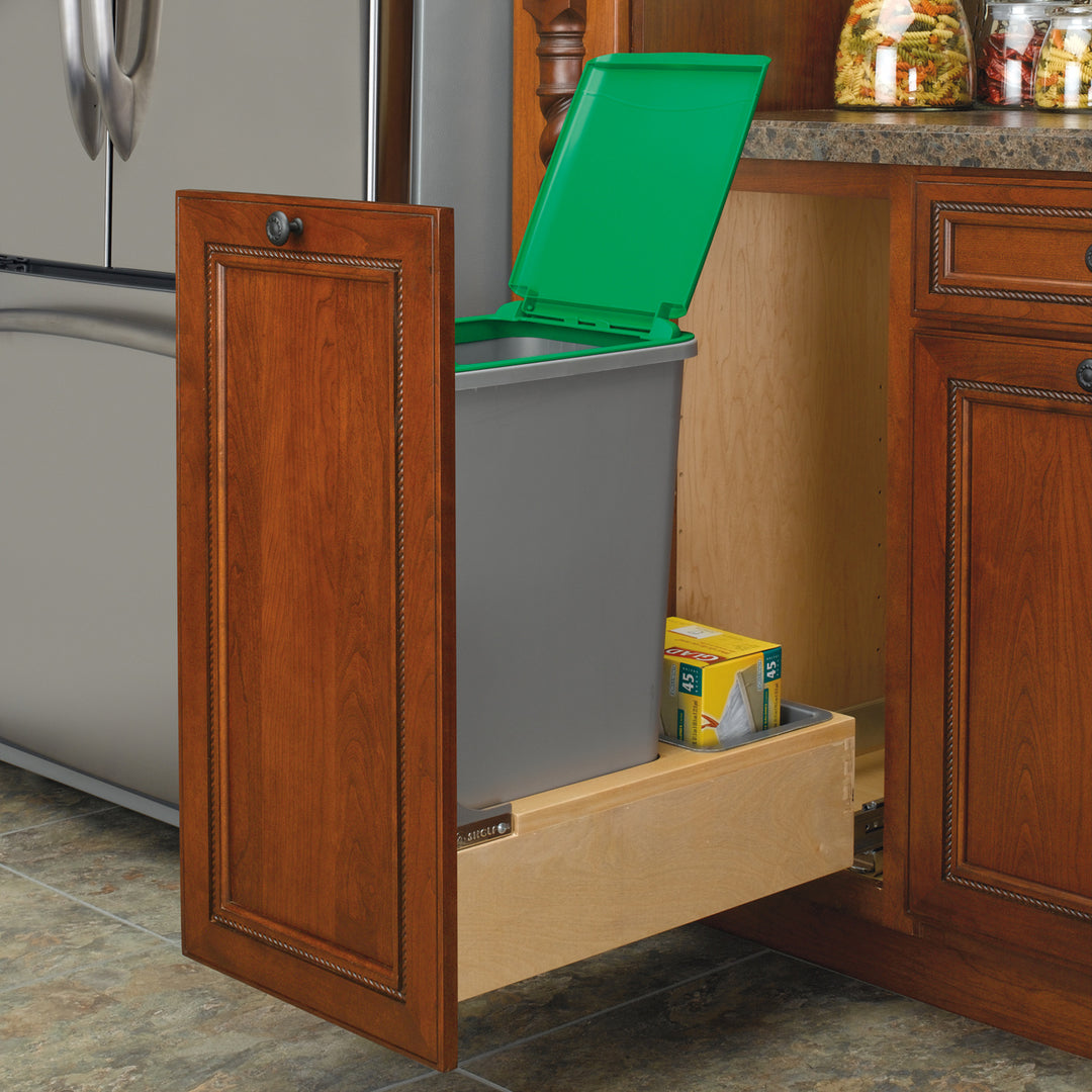 Rev-A-Shelf Pullout Trash Can 50 qt. w/Soft-close Soft-open, 4WCBM-1550DM-1 - VMInnovations