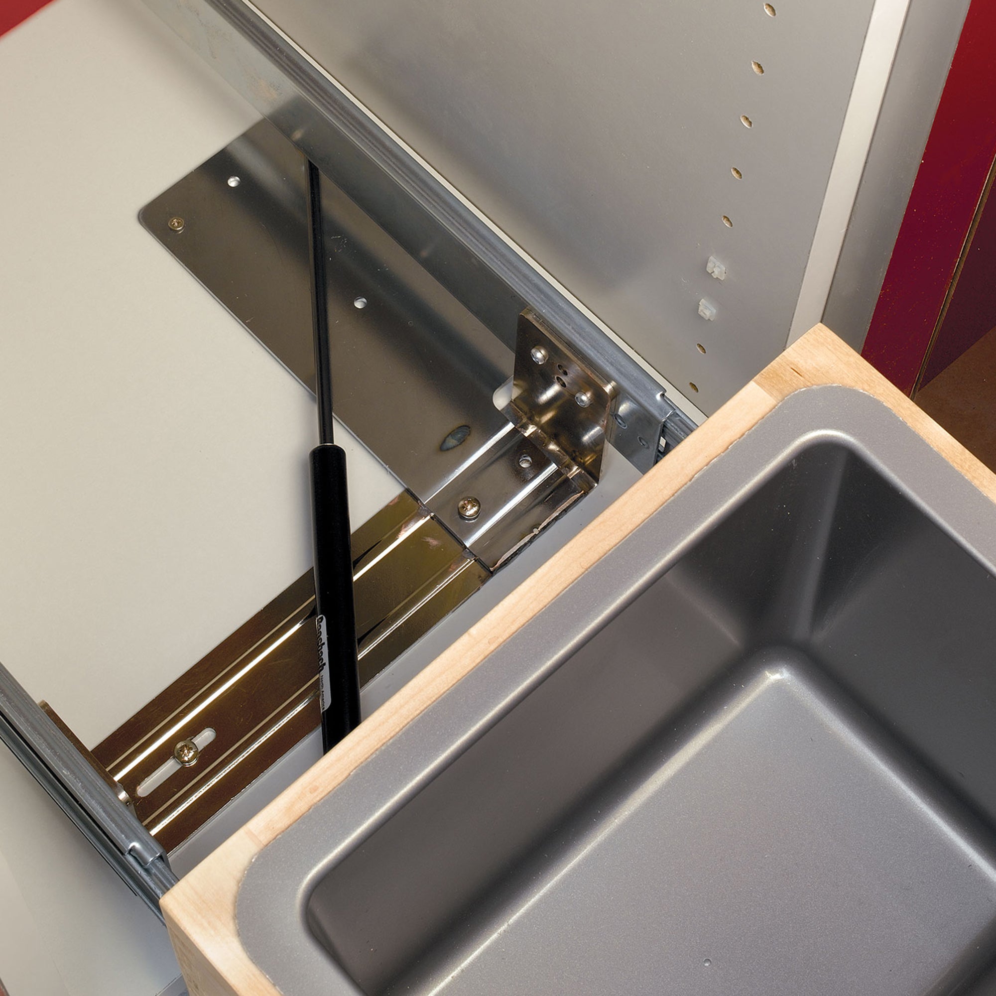 Rev-A-Shelf Double Pullout Bottom Mount Trash Cans 50 qt., Gray, 4WCBM-2150DM-2 - VMInnovations