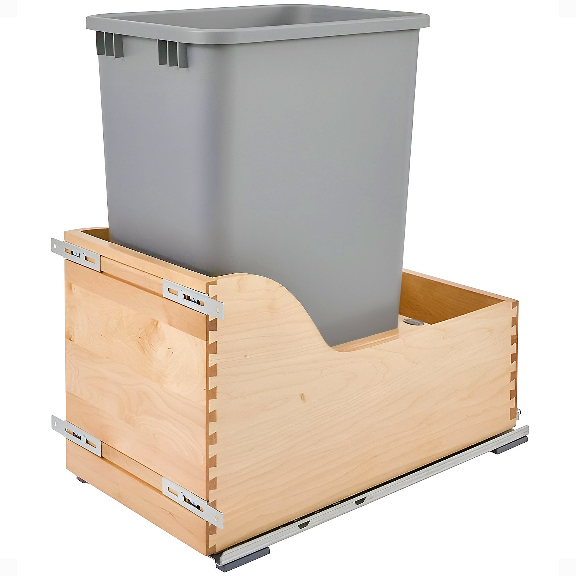 Rev-A-Shelf Single Pullout Trash Can 50 Qt w/ Soft-Close Slides, 4WCSC-1550DM-1 - VMInnovations