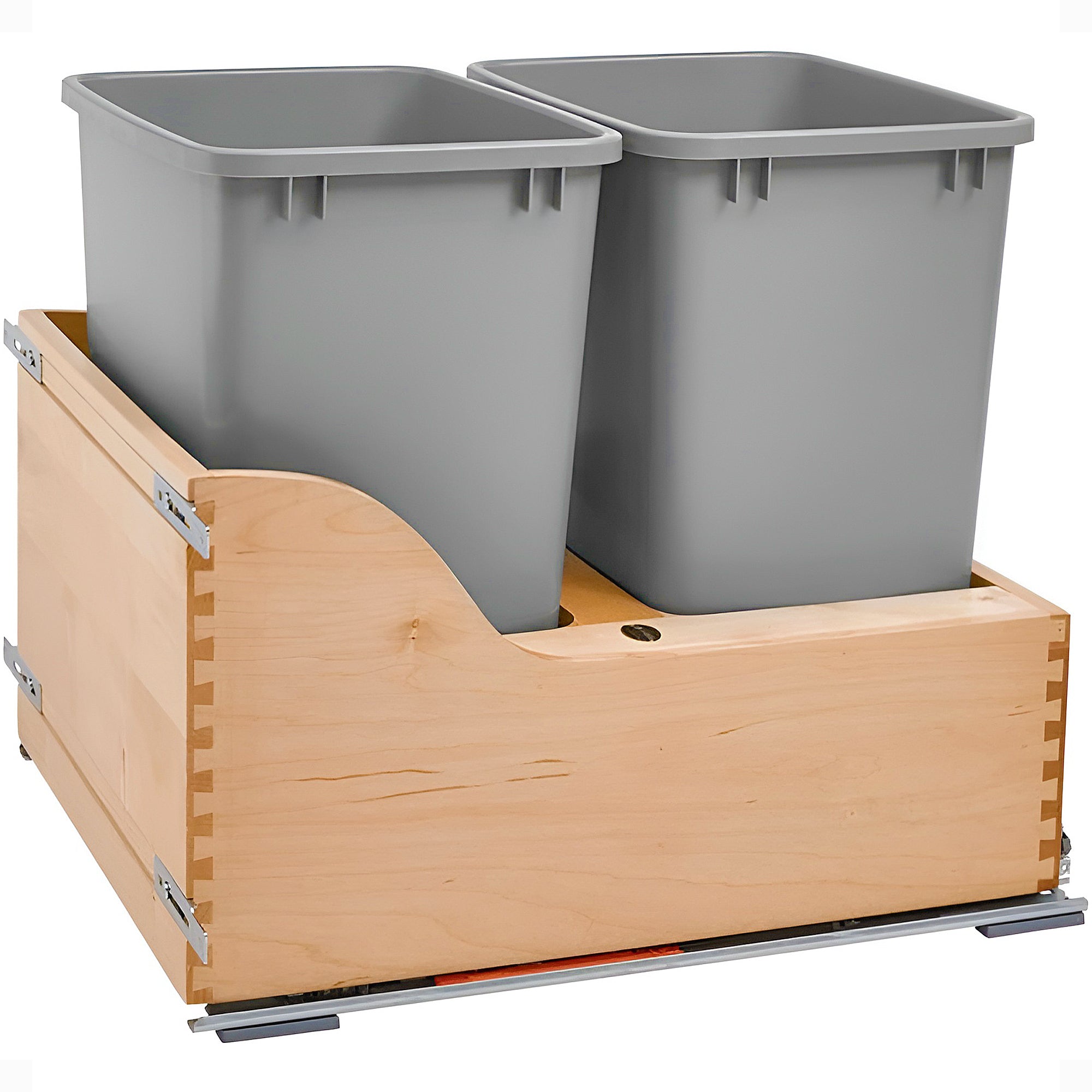Rev-A-Shelf Double Pullout Trash Cans 35 qt. w/ Soft-close Slides, 4WCSC-2135DM-2 - VMInnovations