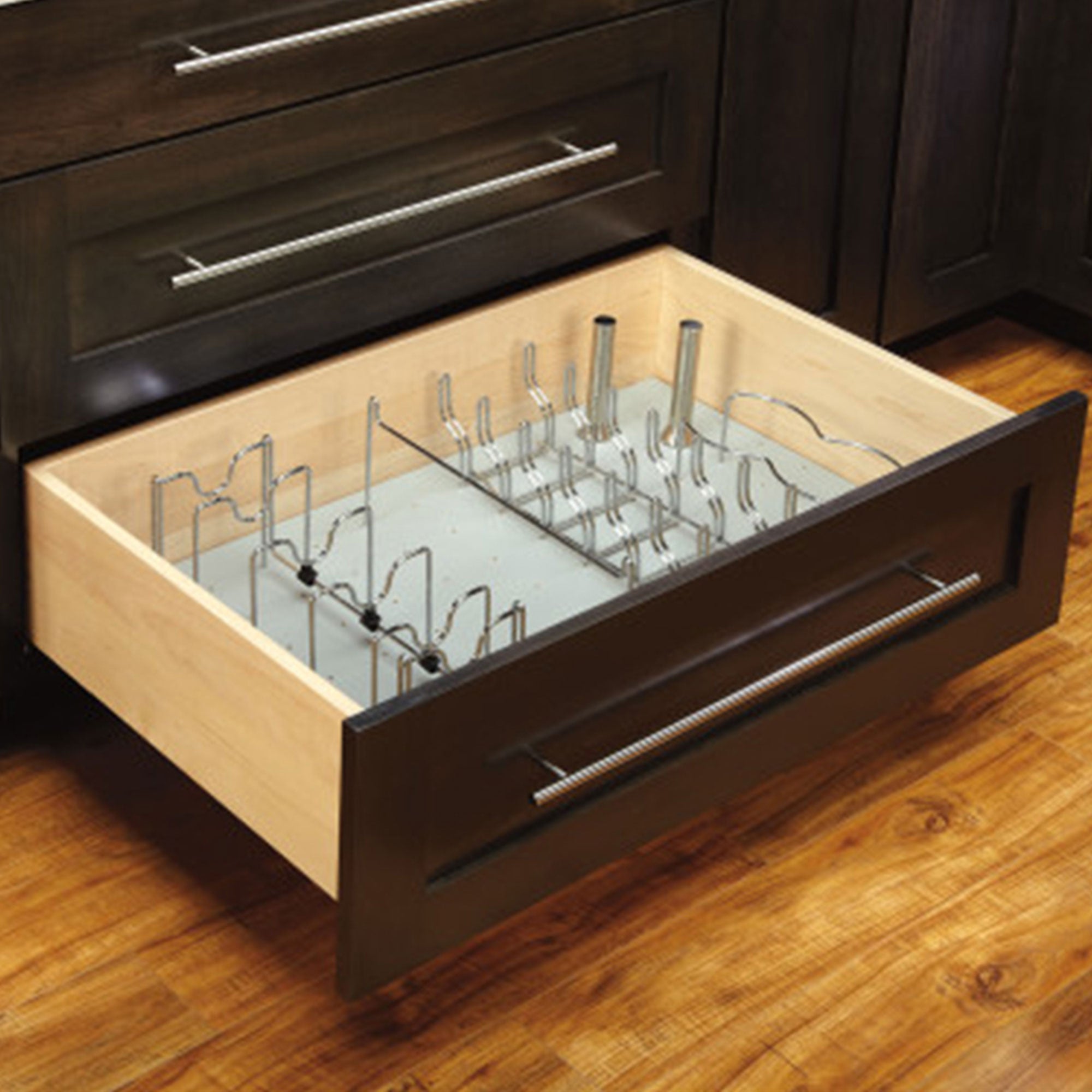 Rev-A-Shelf Kitchen Drawer Lid Organizer for Drawer Pegboards, Chrome, 5DLD-1-CR - VMInnovations