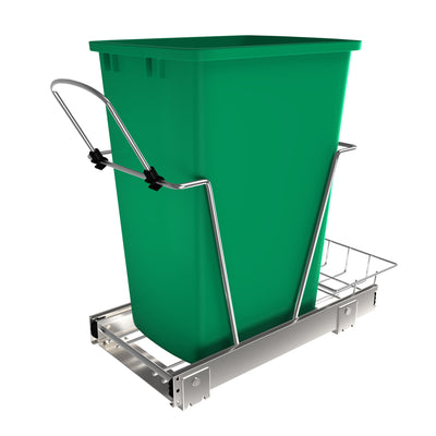 Rev-A-Shelf Pull Out Trash Can 35 Qt for Kitchen Cabinets, Green, RV-12KD-19C-S