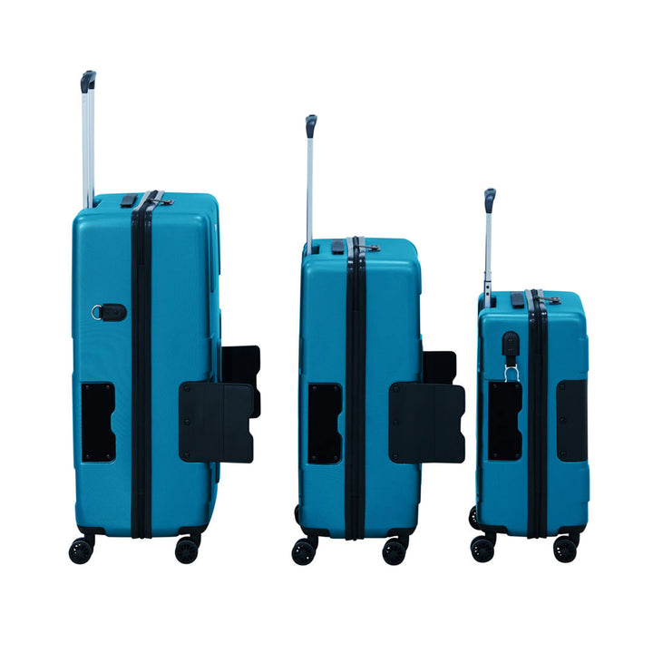 TACH V3 Connectable 3 Piece Hard Shell Spinner Luggage Set, Sky Blue (Used) - VMInnovations