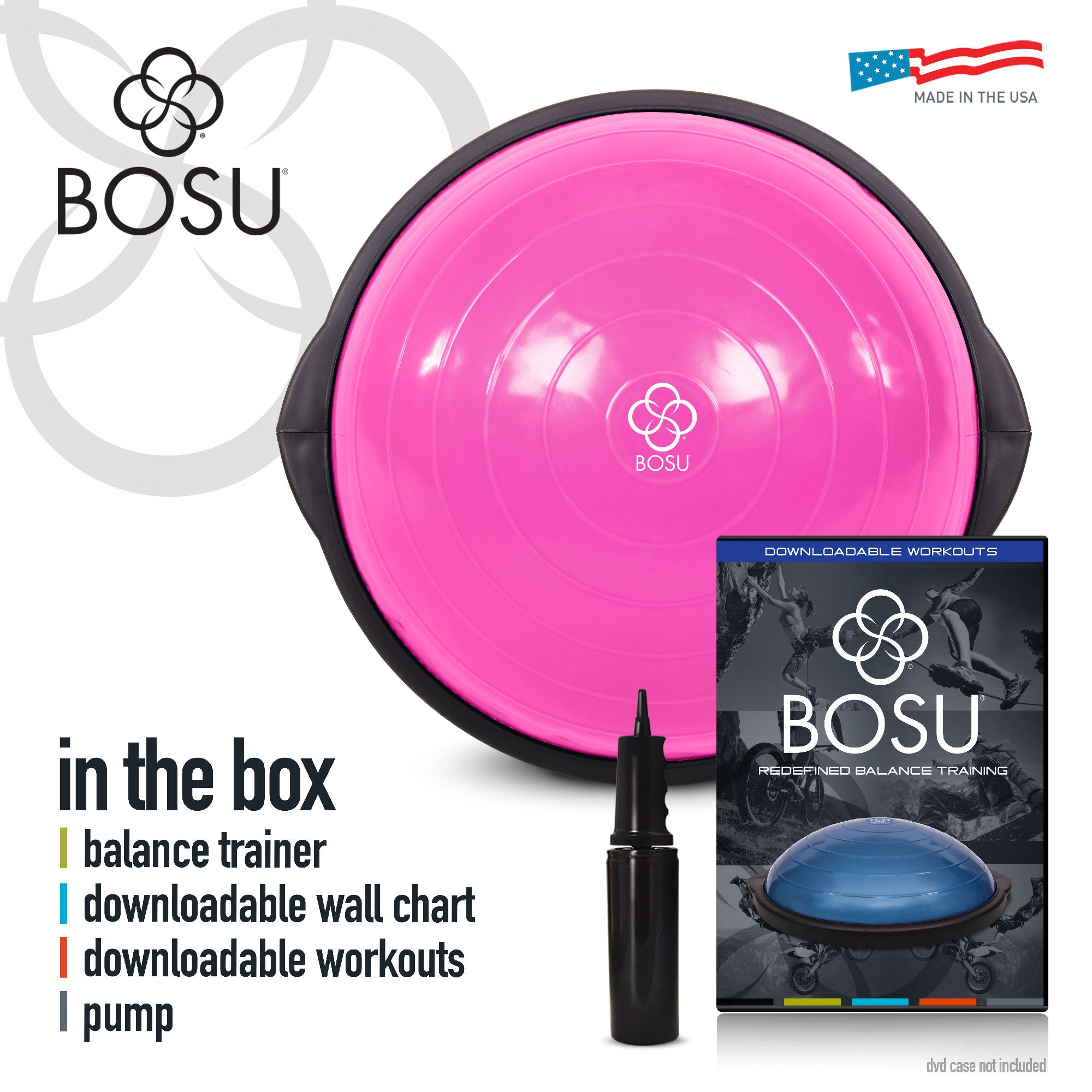 BOSU Travel Size Balance Trainer 20 Inch Stability Ball Balance Board (Open Box)