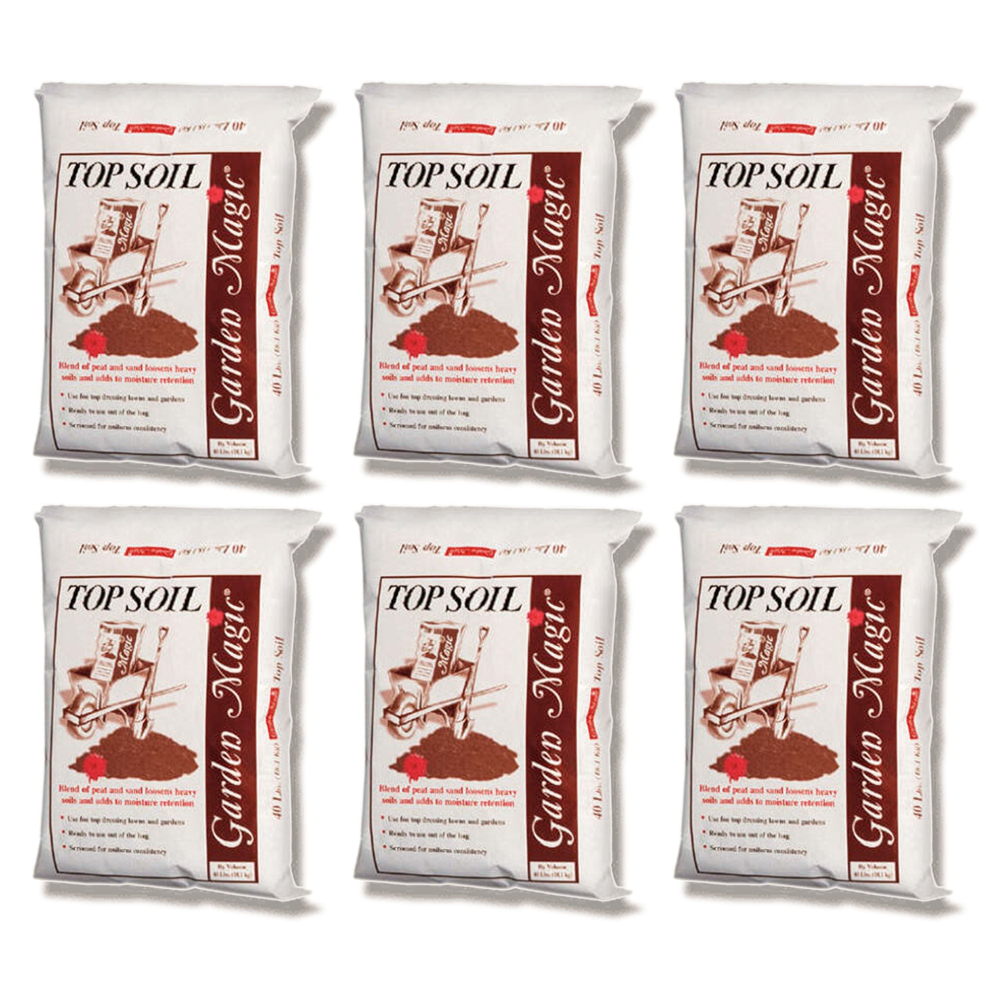 Michigan Peat Garden Magic Organic Planting Potting Soil, 40 Pound Bag (6 Pack) - VMInnovations