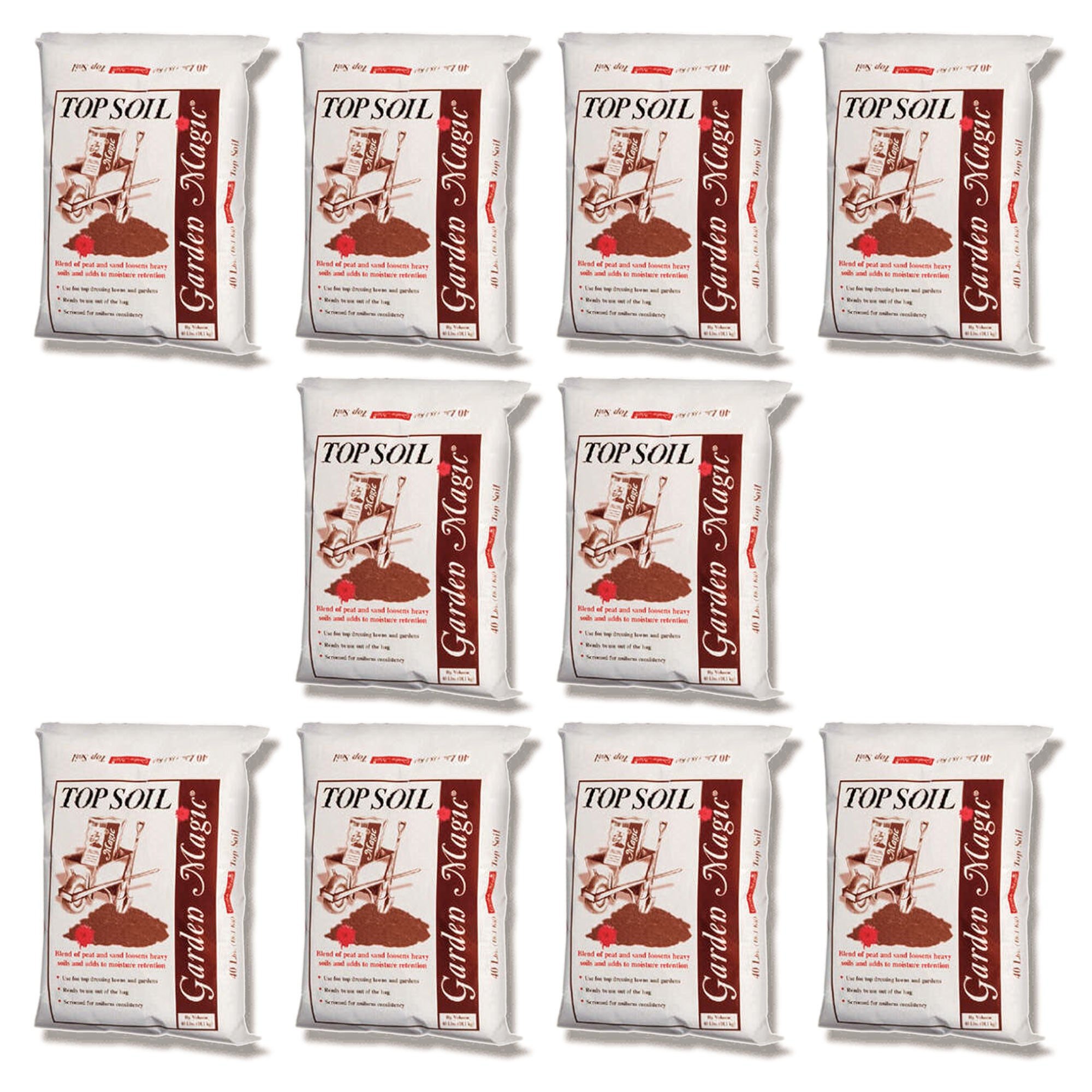 Michigan Peat Garden Magic Organic Planting Potting Soil, 40 Pound Bag (10 Pack) - VMInnovations