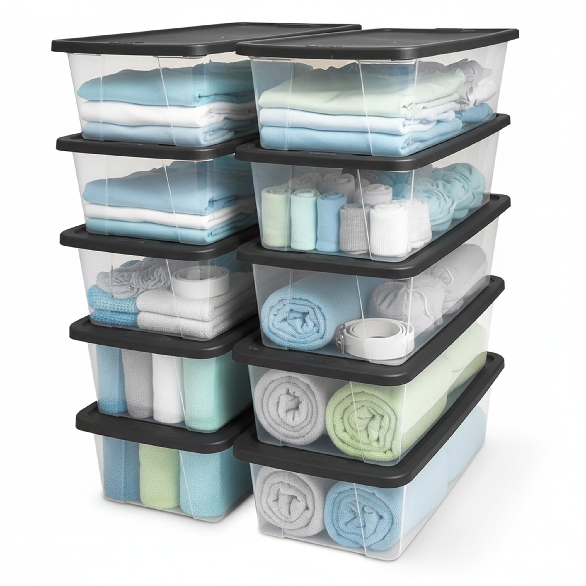 Homz Snaplock 6 Quart Clear Organizer Storage Container Bin with Lid (10 Pack)