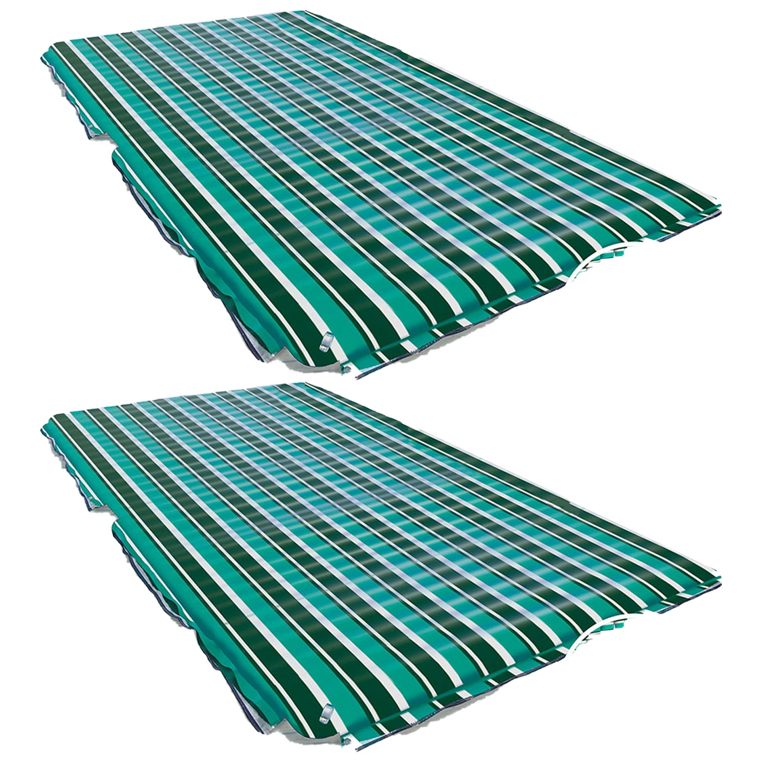 Aqua Leisure 11 Ft Inflatable Supersize Floating Platform, Stripes (2 Pack)