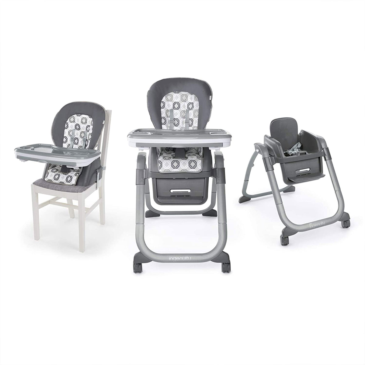 Ingenuity SmartServe 4 in 1 Full Size Baby Toddler High Chair Booster, Clayton - VMInnovations