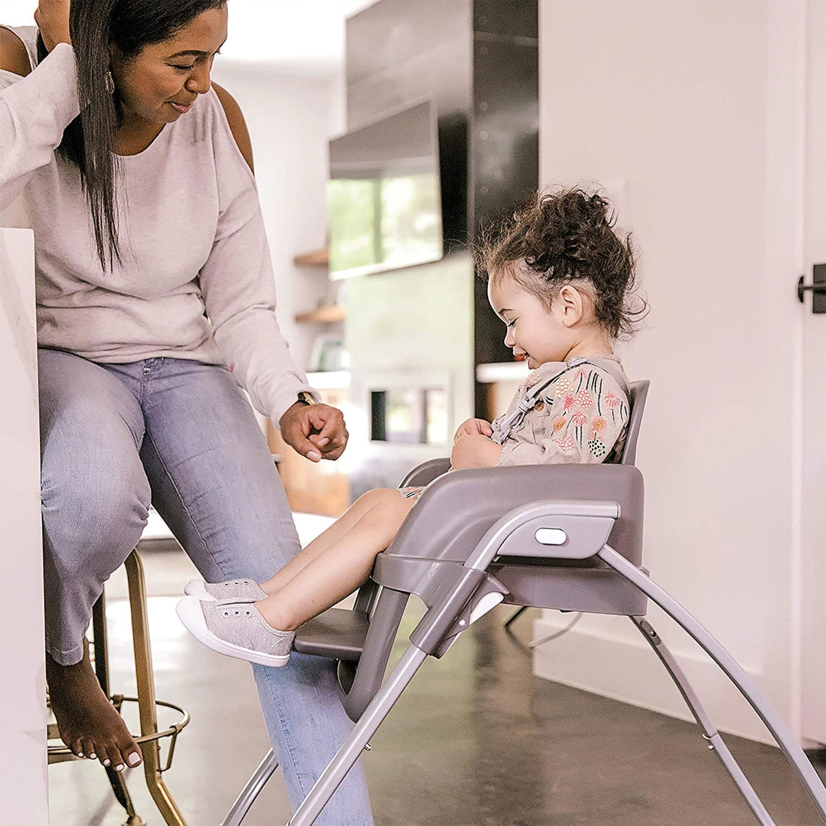 Ingenuity SmartServe 4 in 1 Full Size Baby Toddler High Chair Booster, Clayton - VMInnovations