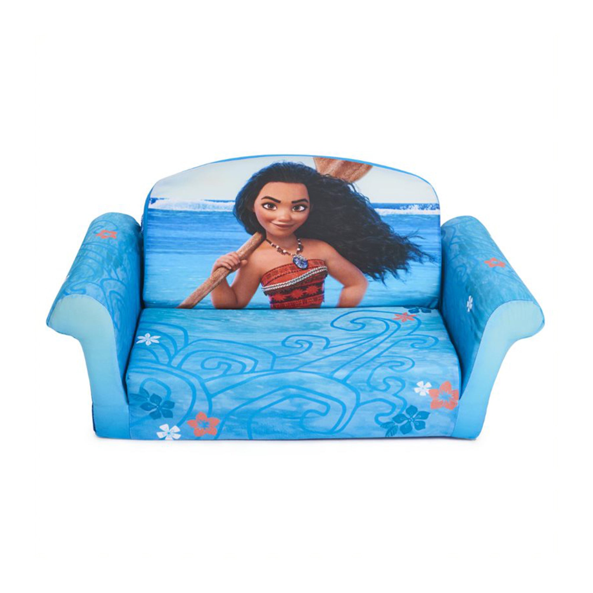 Marshmallow Furniture 2-in-1 Flip Open Foam Couch Bed Kid's Furniture, Moana (Refurbished)