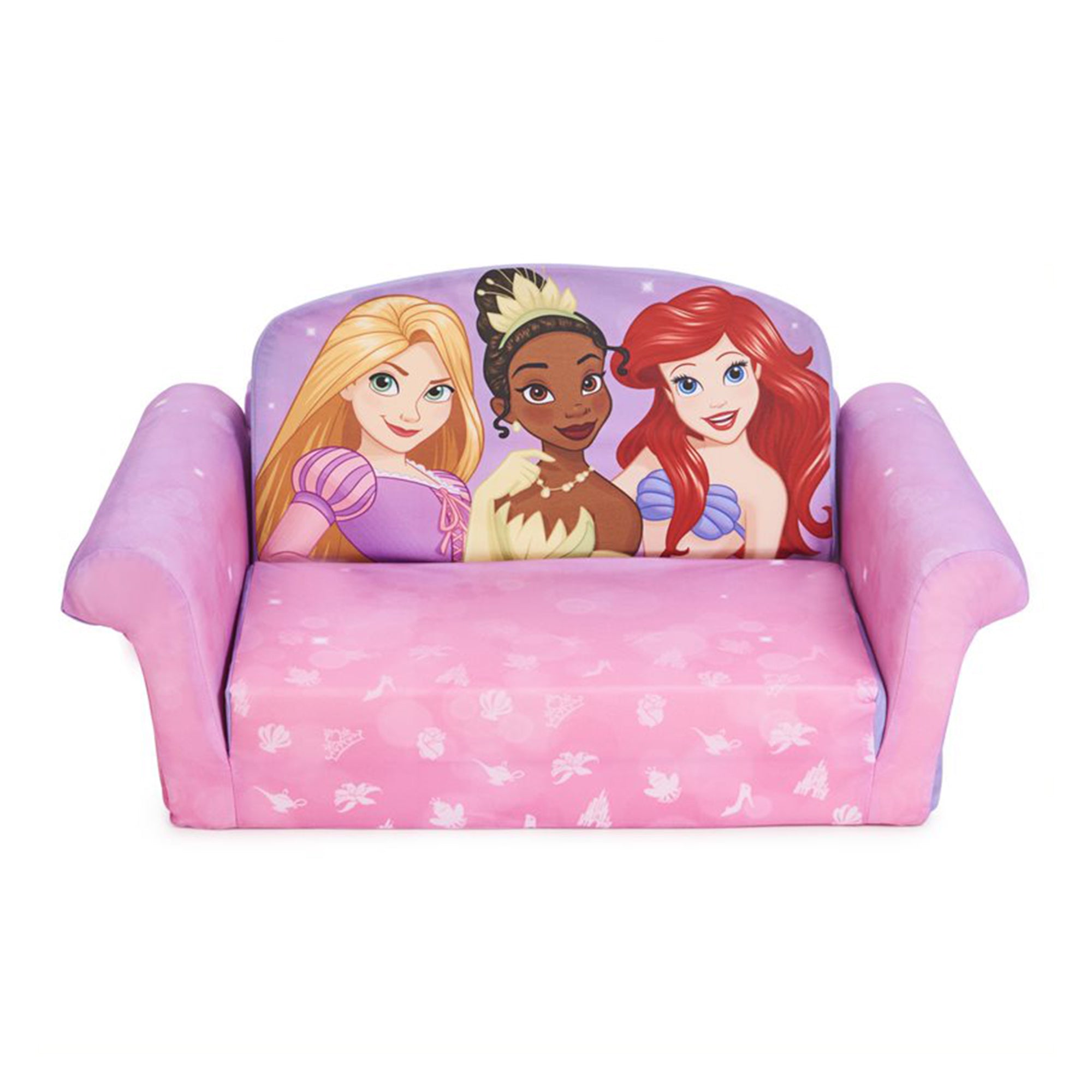 Marshmallow Furniture 2 Pack Kids 2-in-1 Flip Open Foam Sofa Bed,Disney Princess - VMInnovations