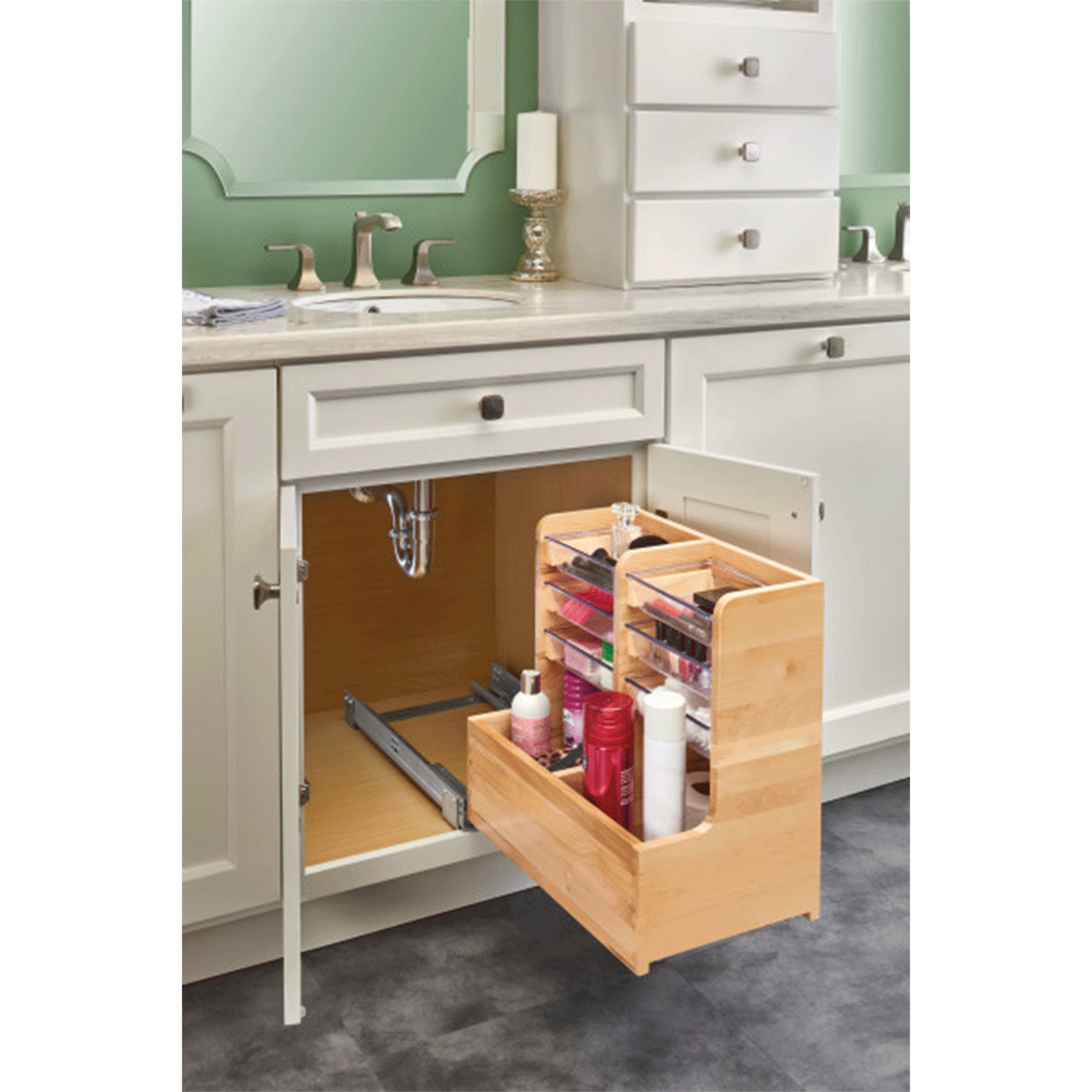 Rev-A-Shelf 24" Wood Vanity Base Cabinet Organizer w/ Soft-close, 441-12VSBSC-1