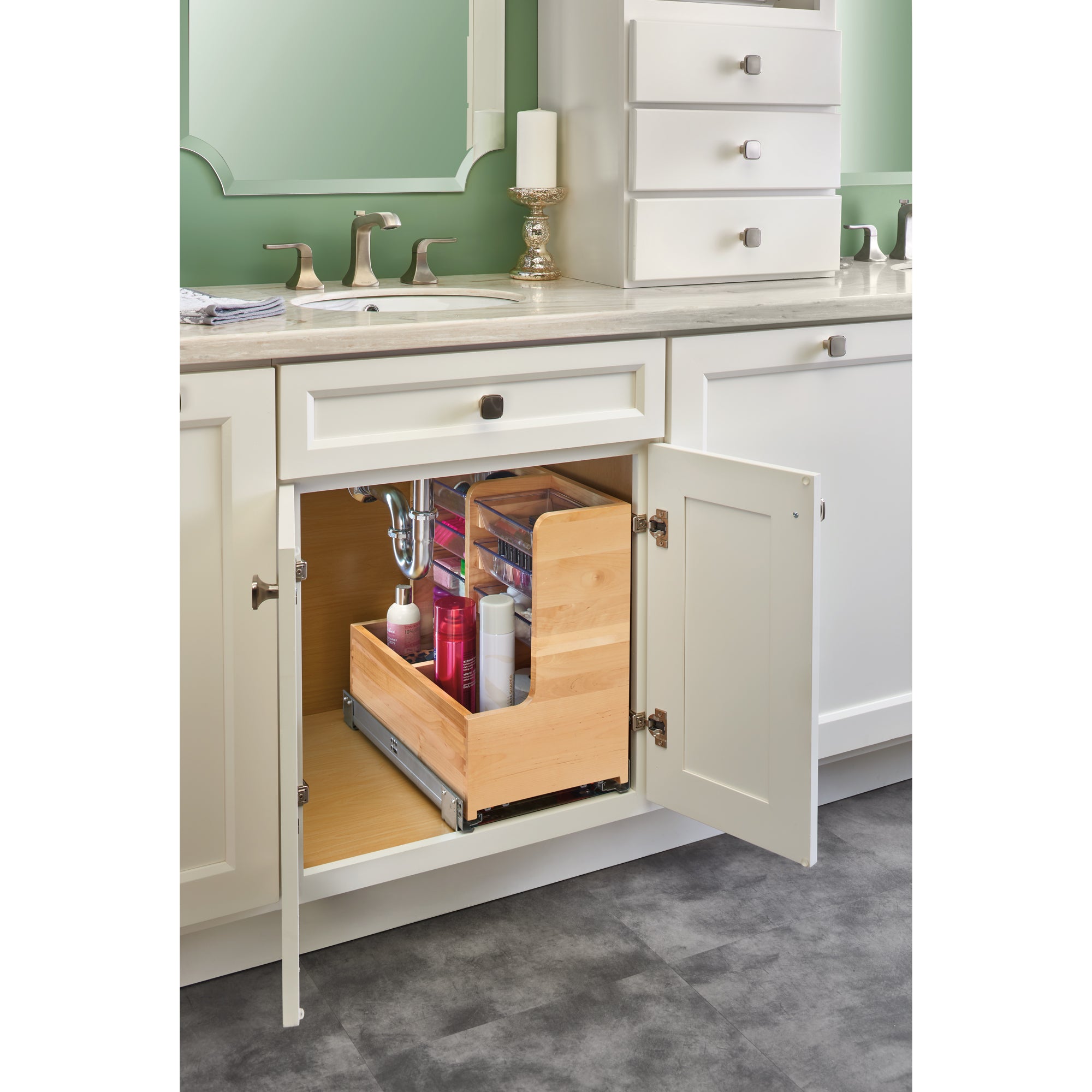 Rev-A-Shelf 24" Wood Vanity Base Cabinet Organizer w/ Soft-close, 441-12VSBSC-1 - VMInnovations