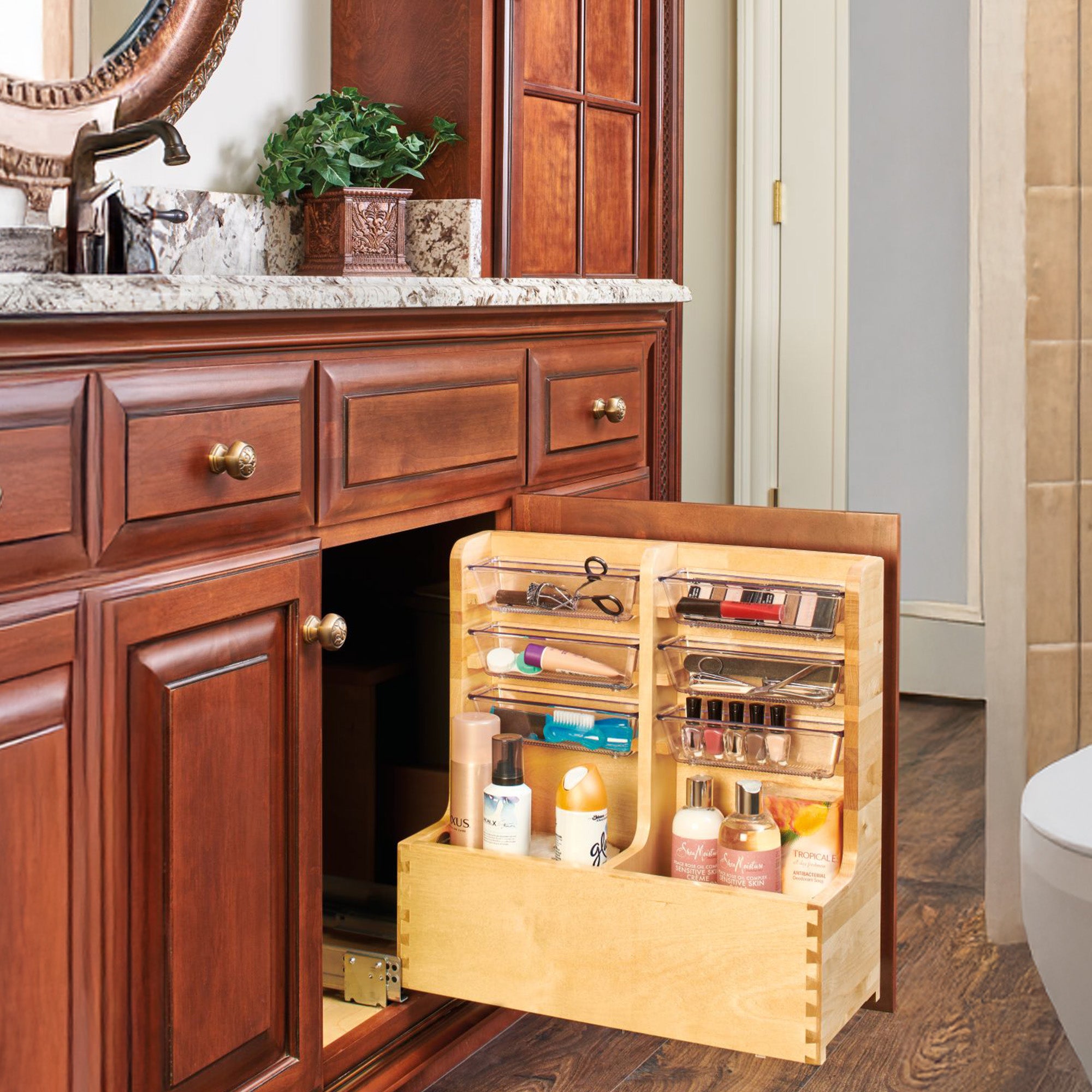 Rev-A-Shelf 24" Wood Vanity Base Cabinet Organizer w/ Soft-close, 441-12VSBSC-1 - VMInnovations