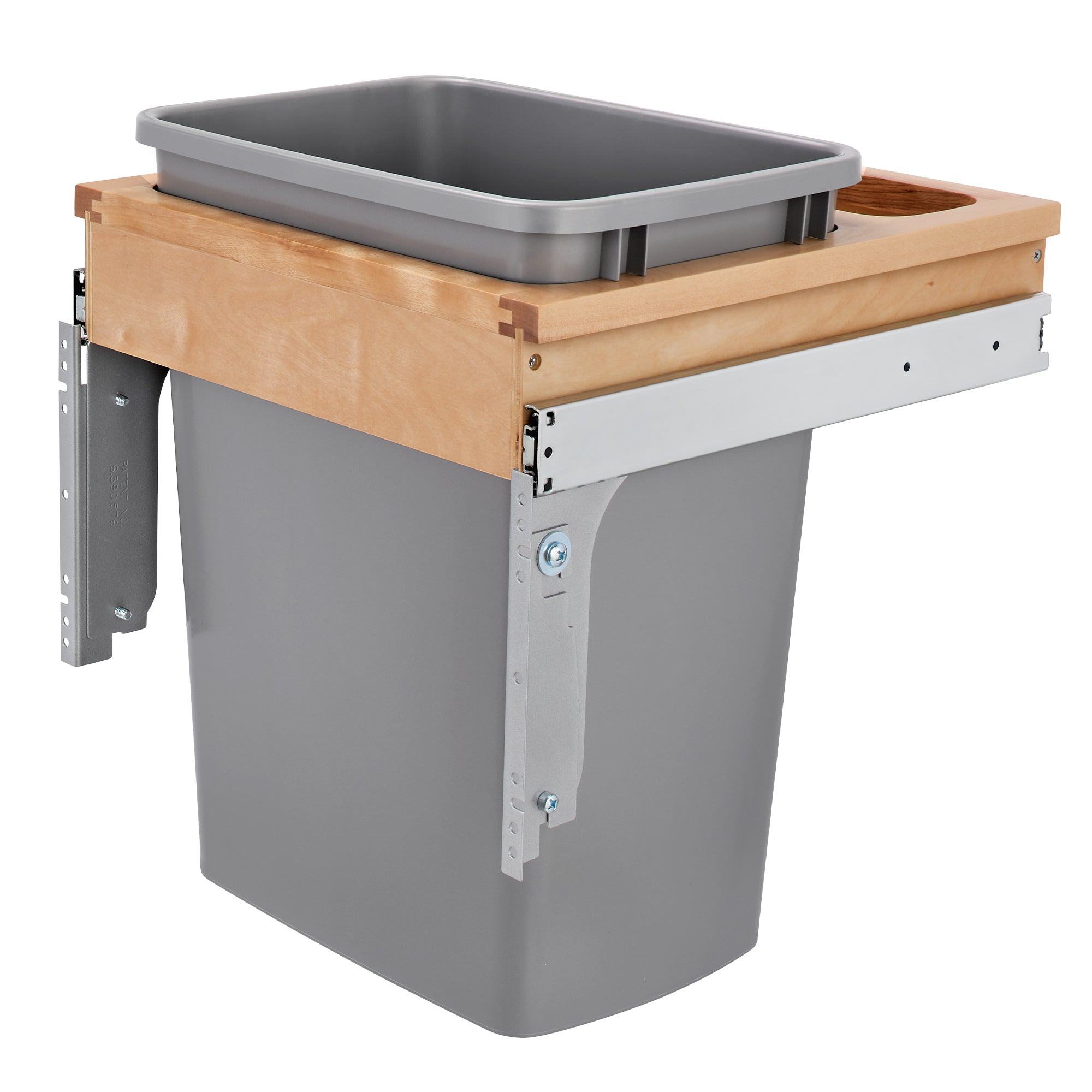 Rev-A-Shelf Single Pullout Trash Can, Reduced Depth, 35 qt., 4WCTM-1816DM-1