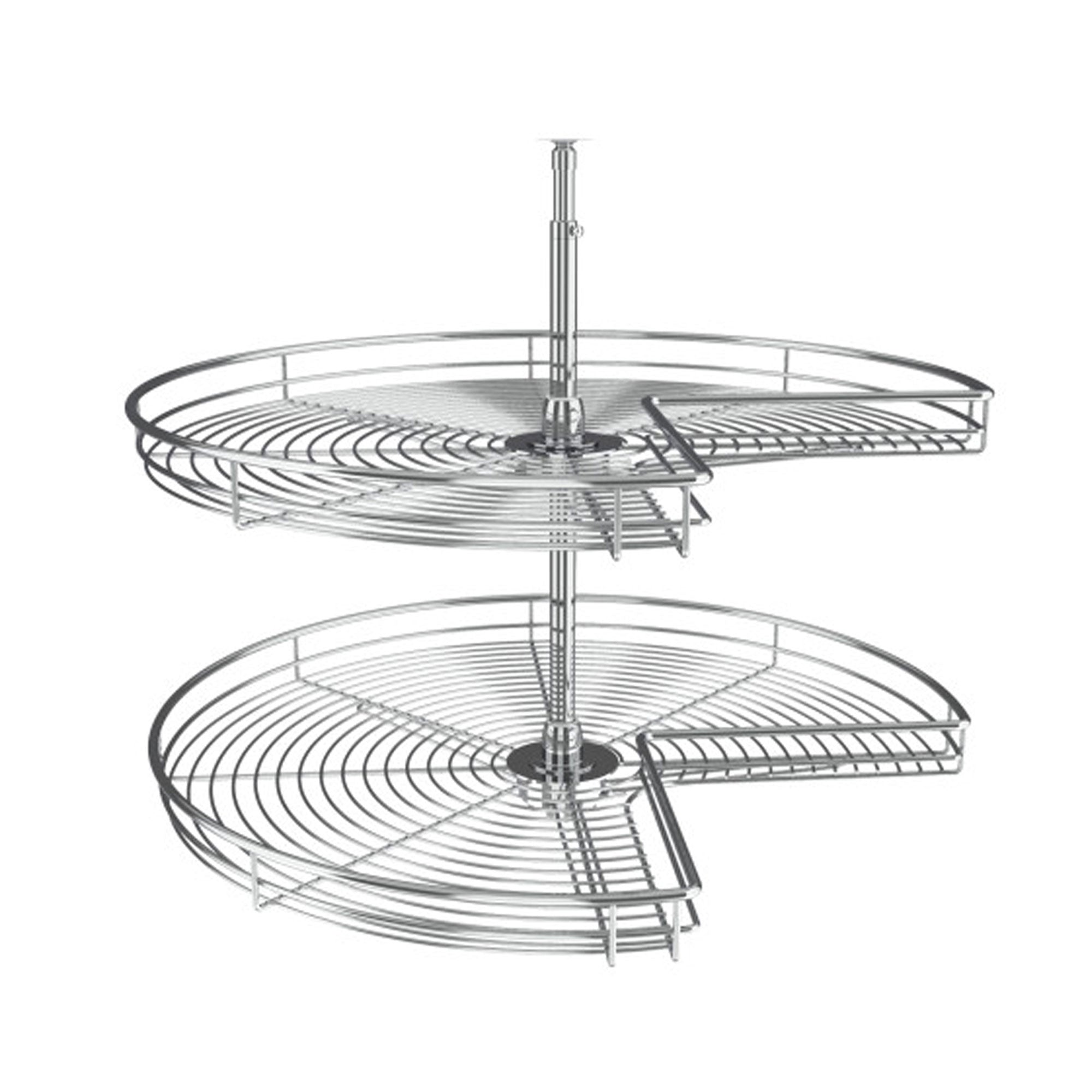 Rev-A-Shelf 32" Lazy Susan Kidney-Shaped 2-Shelf Corner Cabinet, Chrome, 5472-32CR - VMInnovations