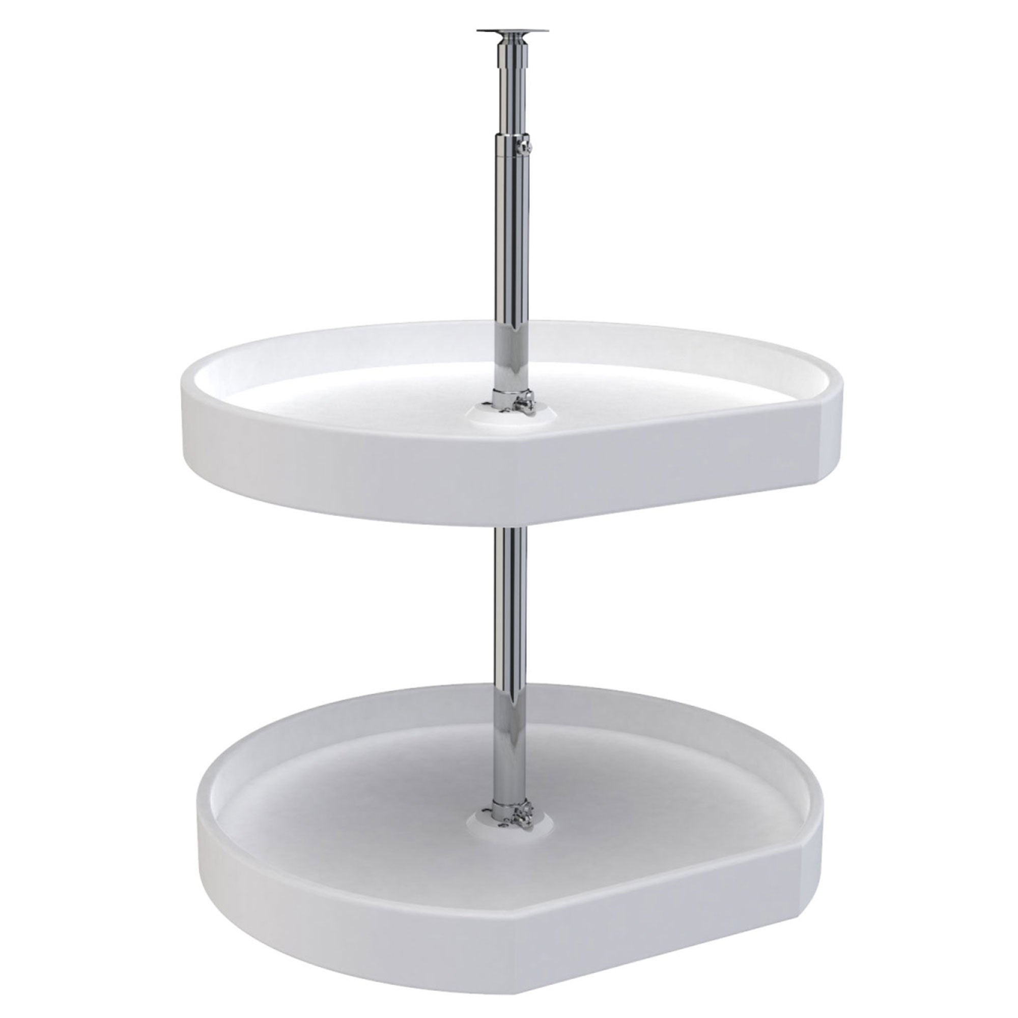 Rev-A-Shelf 20" Lazy Susan D-Shaped Cabinet Polymer Two-Tier, White, 7012-20-11-52 - VMInnovations