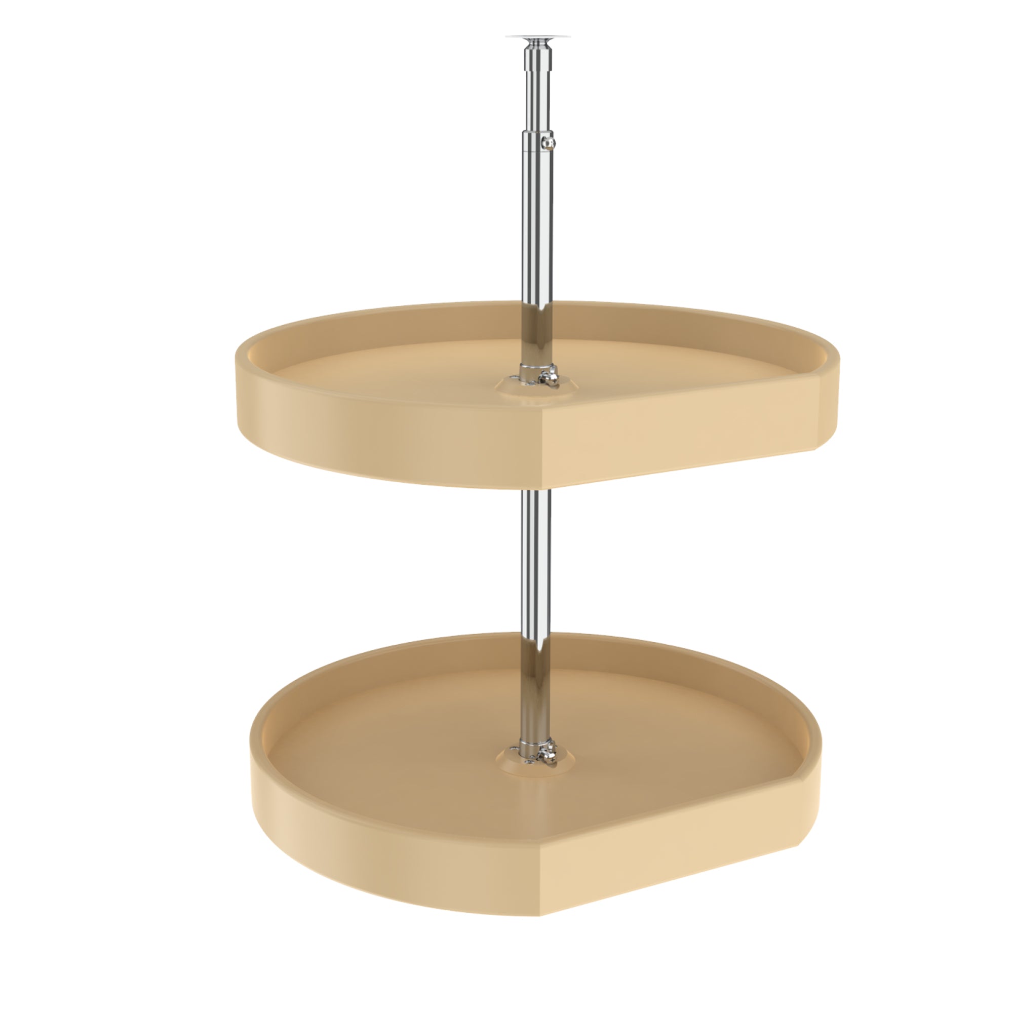 Rev-A-Shelf 20" Lazy Susan D-Shaped Cabinet Polymer Two-Tier, Almond, 7012-20-15-52 - VMInnovations