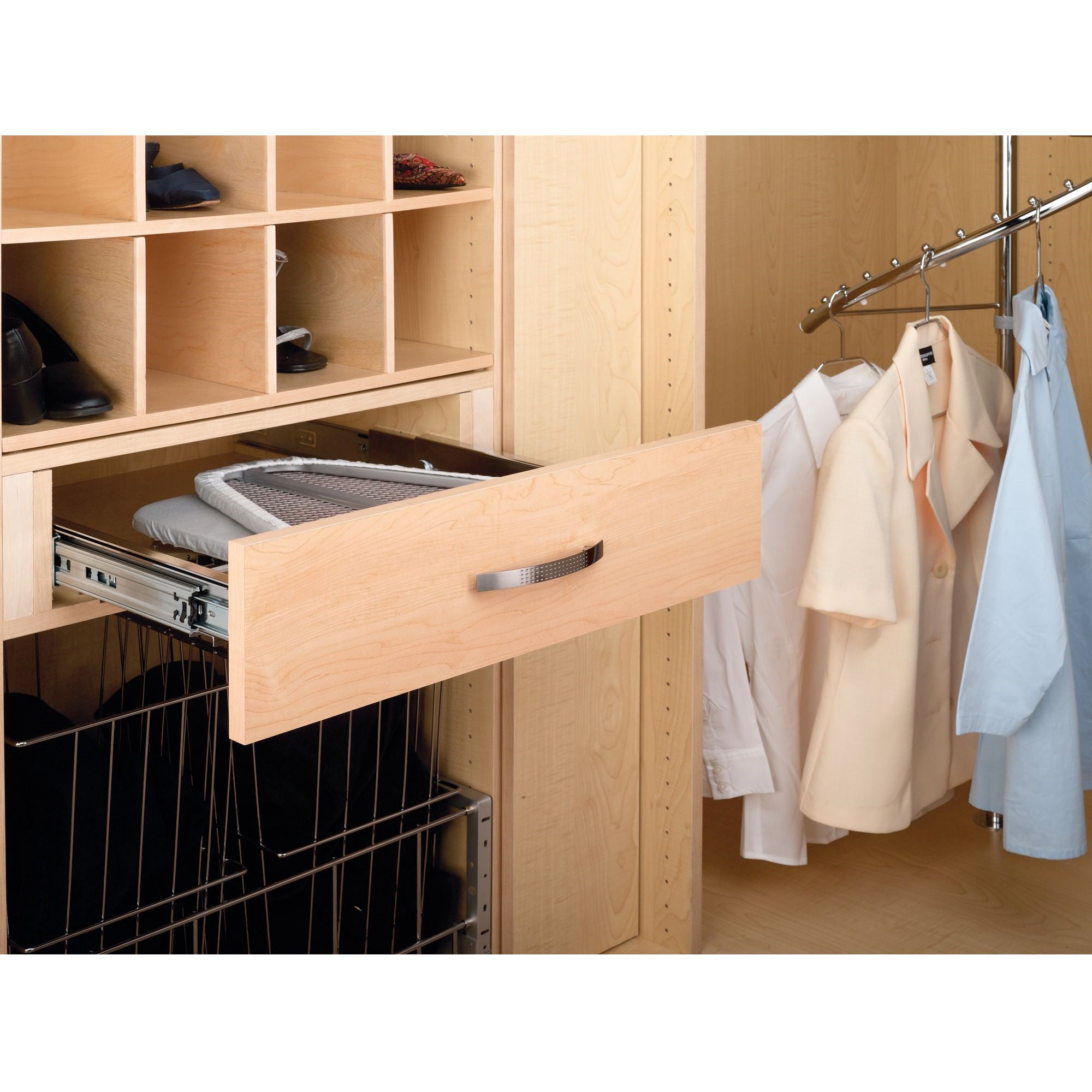 Rev-A-Shelf Retractable Pullout Stowaway Closet Ironing Board, Gray, CIB-16CR - VMInnovations