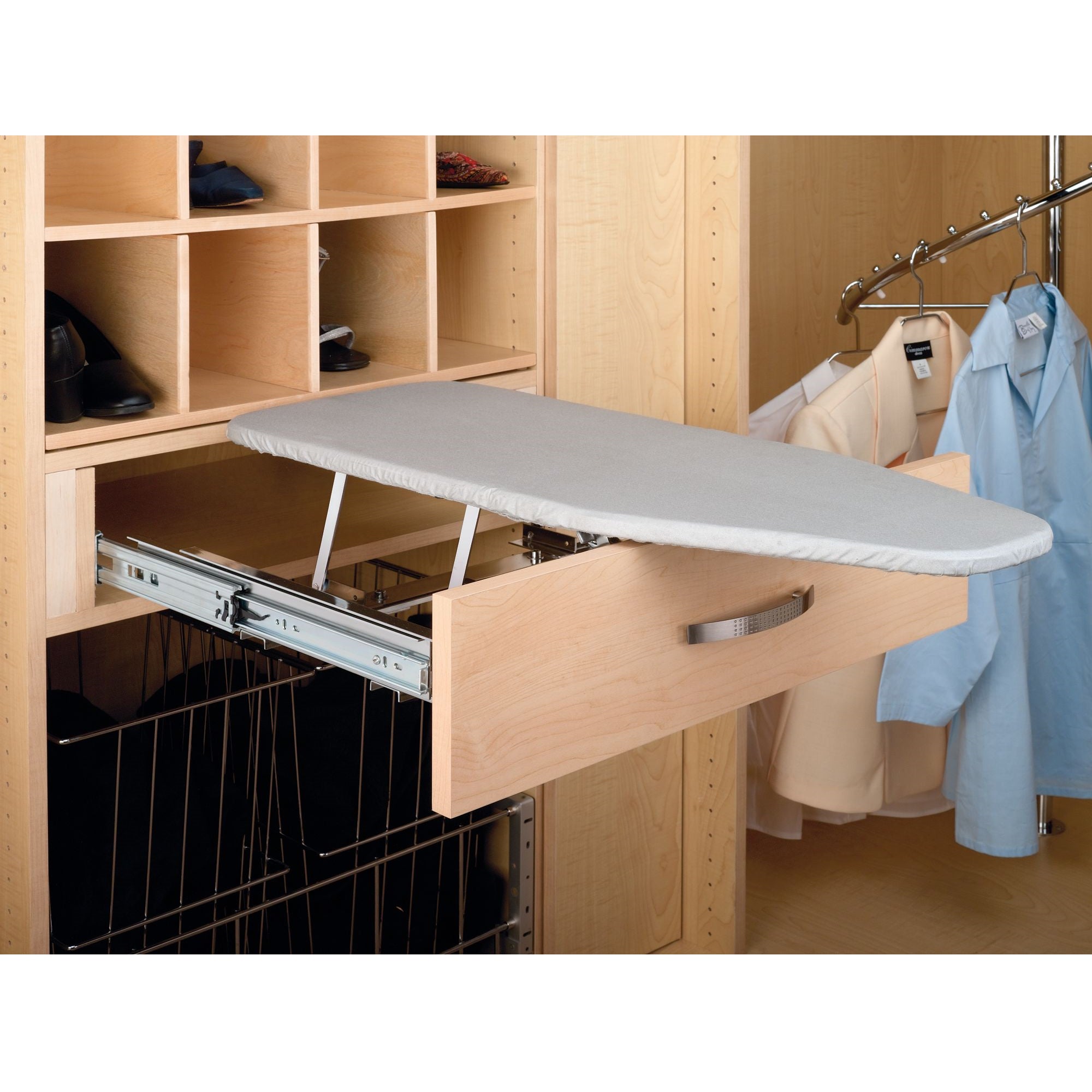Rev-A-Shelf Retractable Pullout Stowaway Closet Ironing Board, Gray, CIB-16CR - VMInnovations